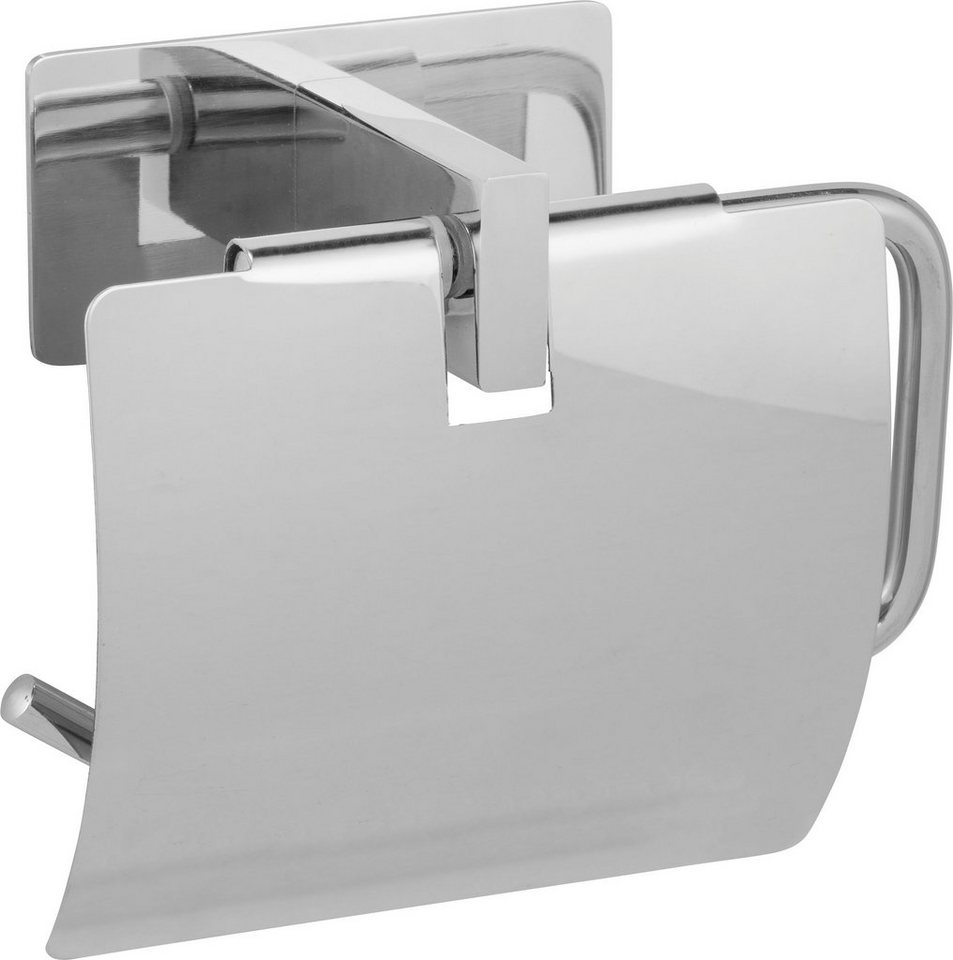 WENKO Toilettenpapierhalter Turbo-Loc® Genova Shine, Befestigen ohne  bohren, (B x H x T): 14 x 11,4 x 6,2 cm. Rostfreier Edelstahl