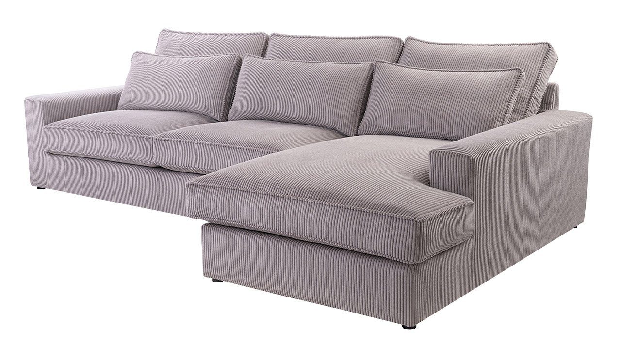 Grau - Lincoln mit Ecksofa CANES, lose MKS Ecksofa Form modern Couch, MÖBEL Kissen, L