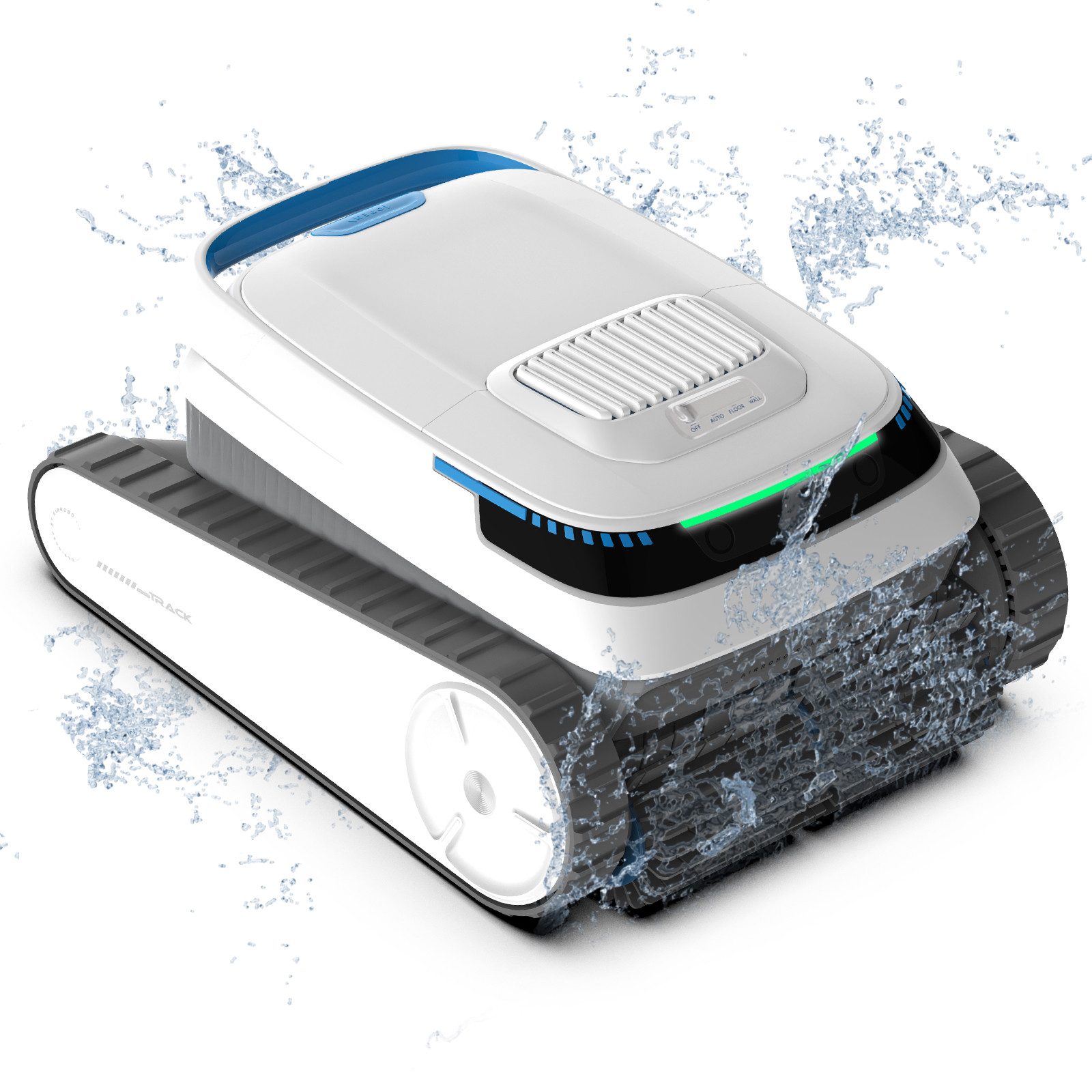 Kityhome Робот для бассейна Automatischer Poolreiniger, kabellos, 120 Min Laufzeit, 4L Behälter, (Effiziente 3-Motoren-Reinigung mit Doppelbürsten, 120 Min. Laufzeit & großer 4L-Schmutzbehälter), für jede Poolform geeignet
