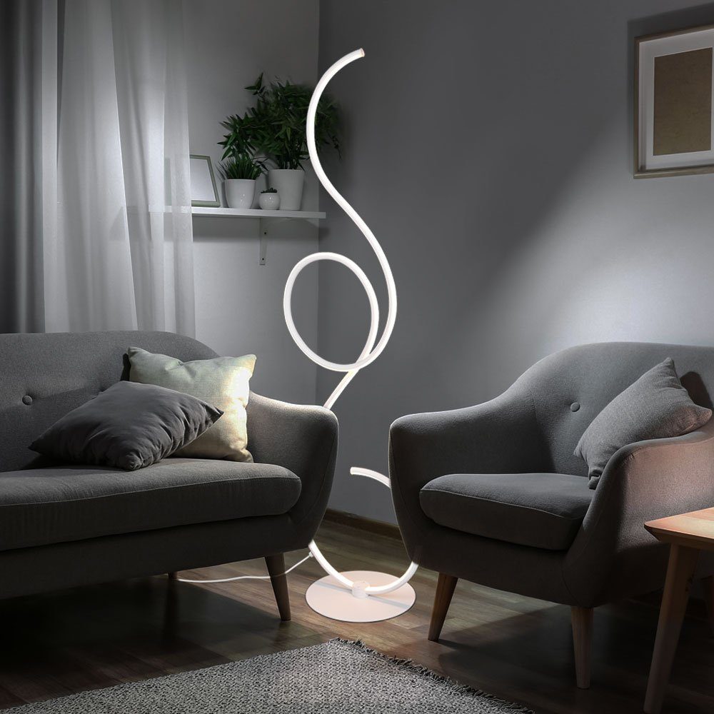 etc-shop LED Stehlampe, LED Standleuchte Designer Stehleuchte dimmbar Wohnzimmer Stehlampe weiß-matt