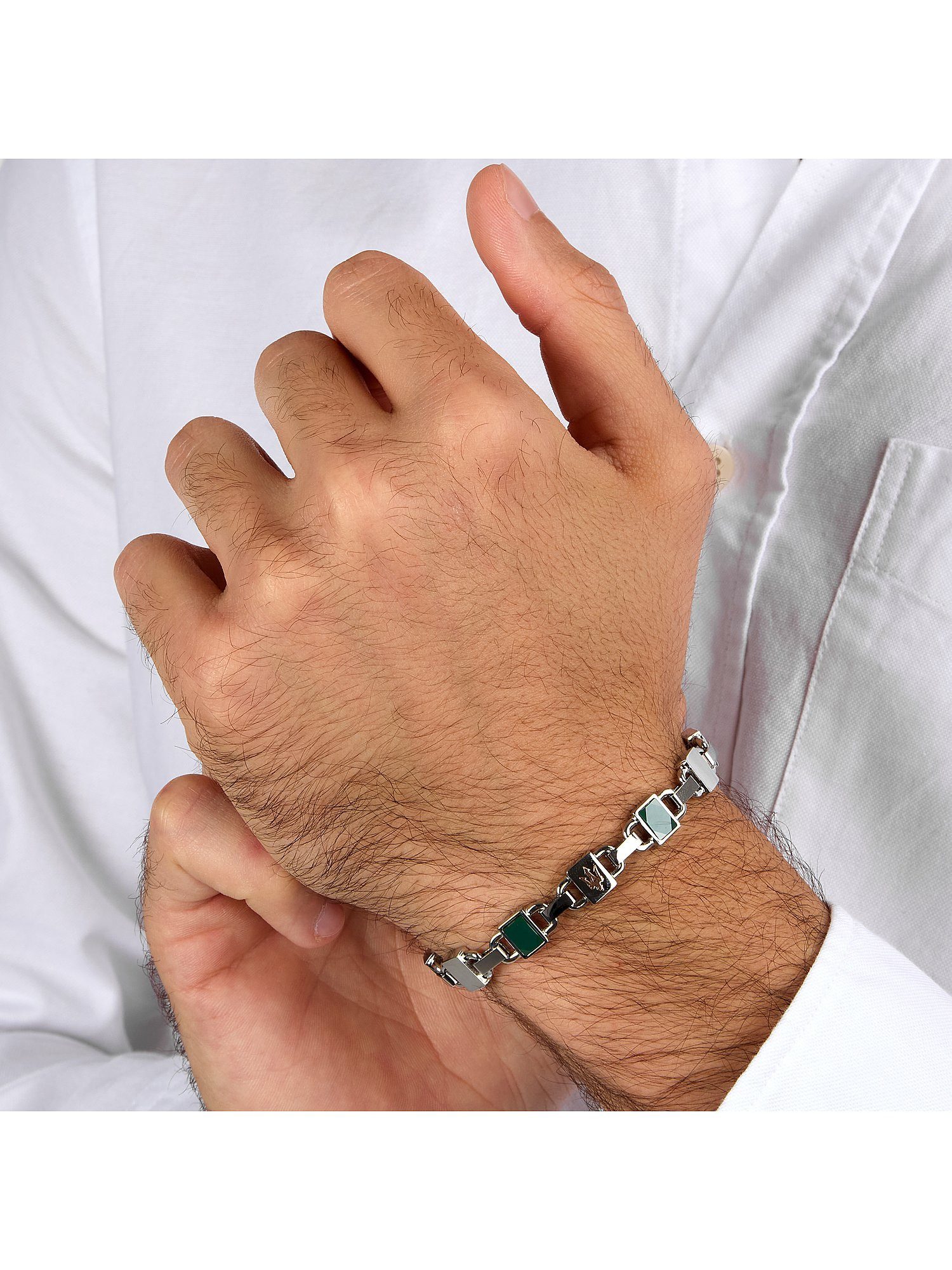 MASERATI Edelstahlarmband Maserati Herren-Armband Edelstahl, Keramik, Modern