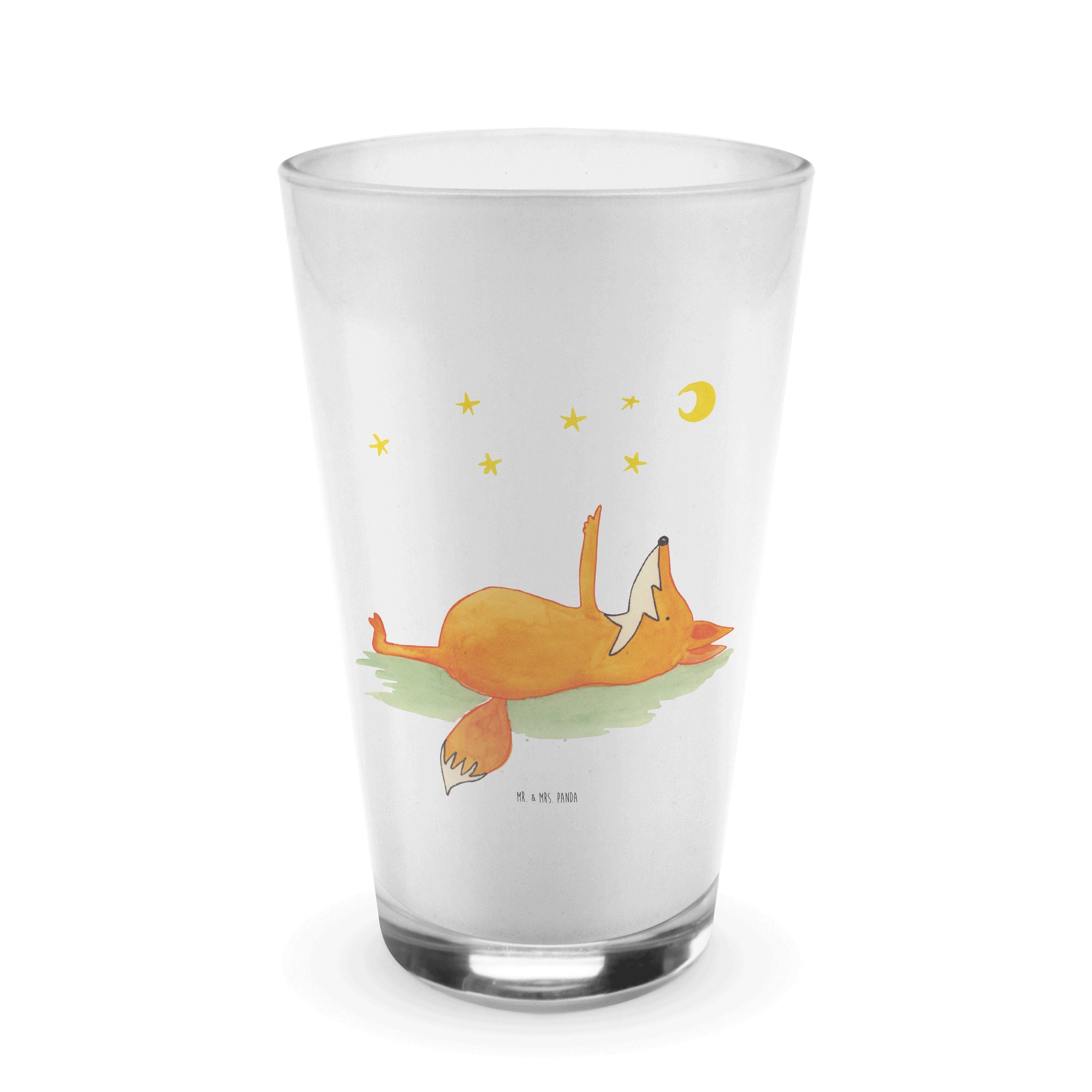& Transparent Glas Latte - Fuchs Sterne Glas positi, Panda Premium - Mrs. Mr. Geschenk, Macchiato, Spruch