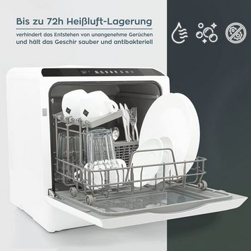 Heinrich´s Tischgeschirrspüler Mini Geschirrspüler, HTG 8841, 4,5 l, 2 Maßgedecke, 5 Programme, kompakt, 5L Wassertank, Mini Spülmaschine