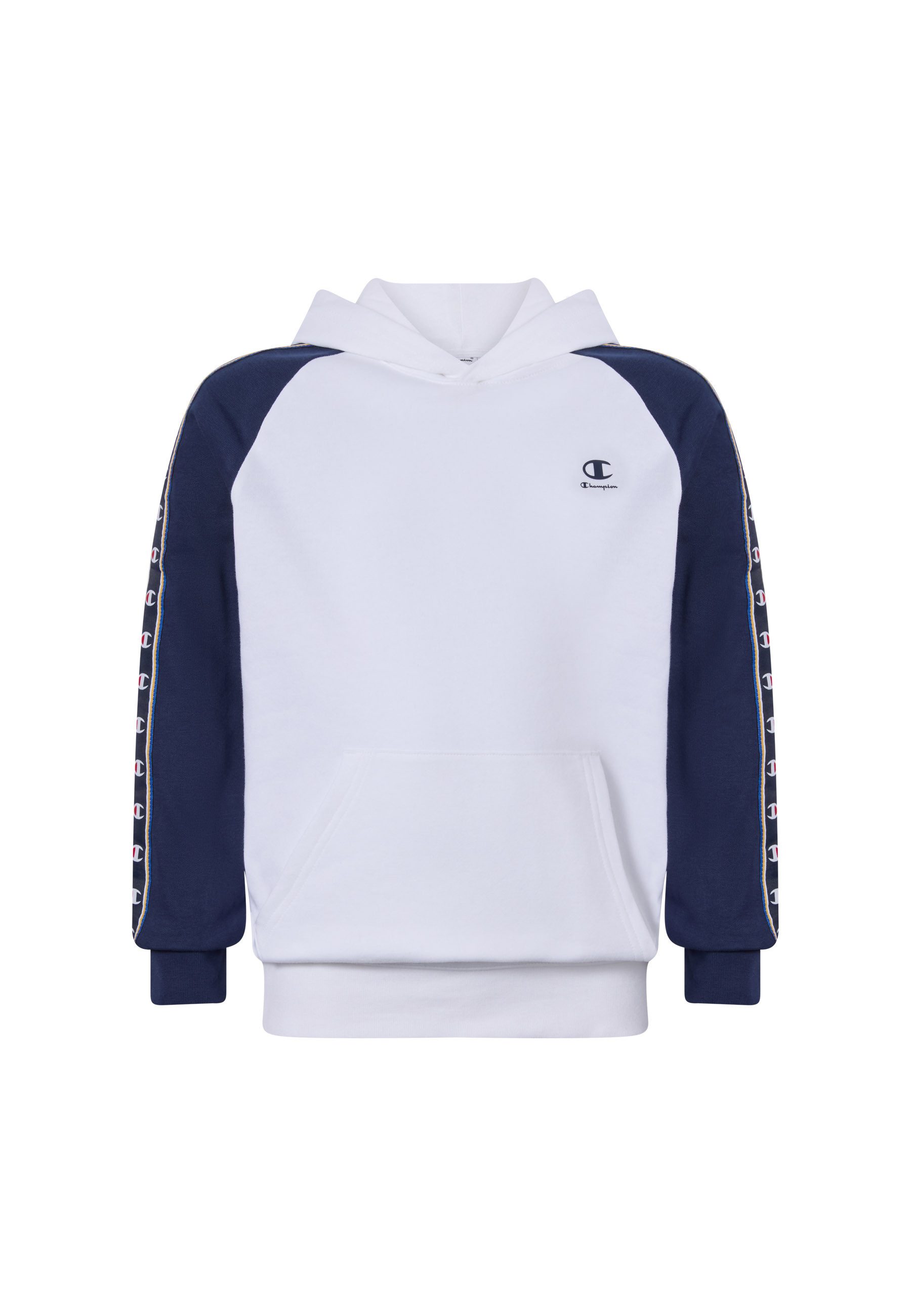 Champion Kapuzensweatshirt Sports-inspired Terry Hoodie with Tape detailing für Kinder, Langarm-Ausführung, aus angerauter Sweatware