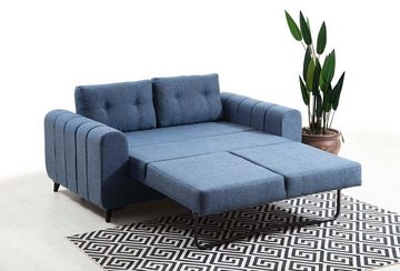 JVmoebel 2-Sitzer Hellblauer Zweisitzer Wohnzimmer Designer 2-Sitzer Luxus Stoffsofa, 1 Teile, Made in Europa