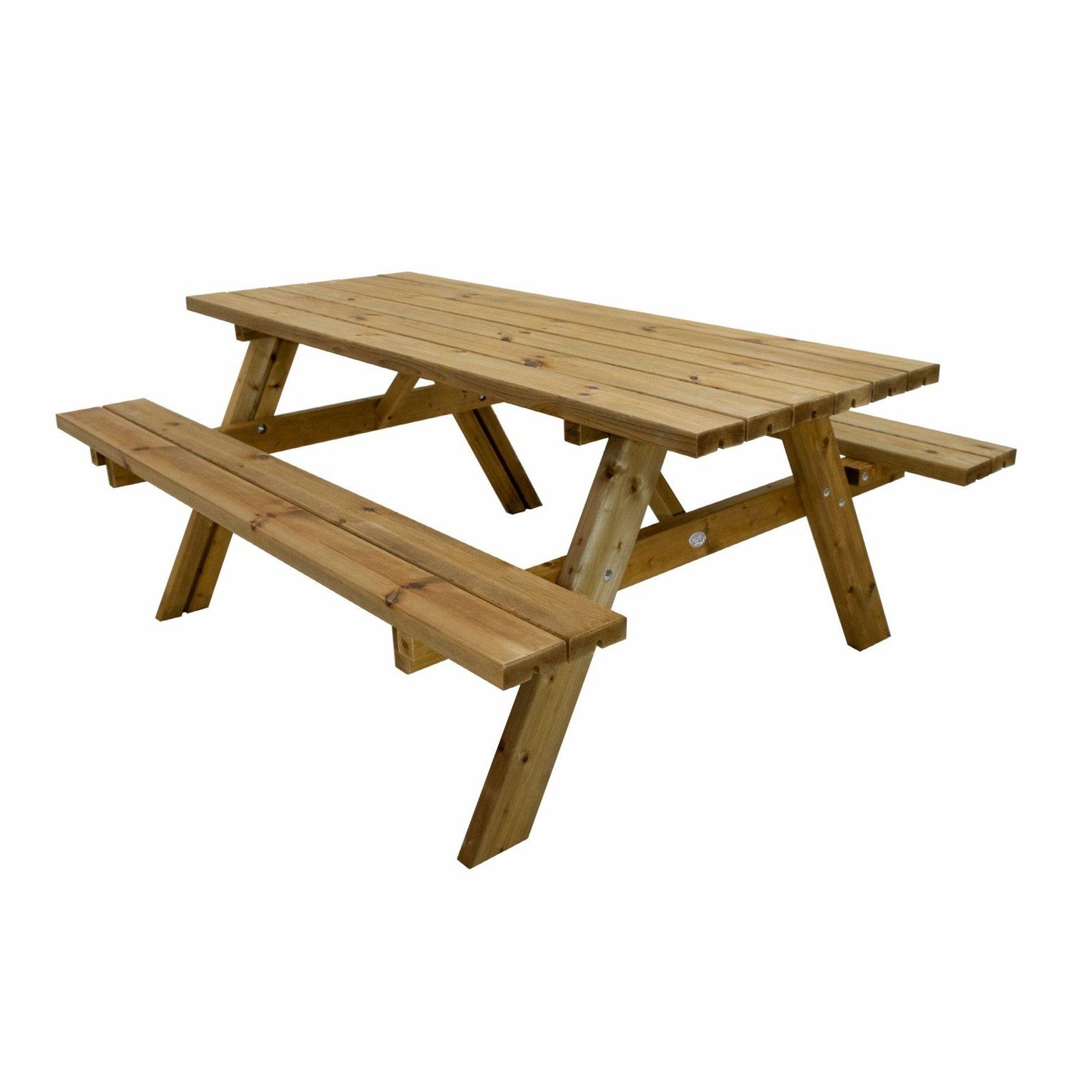 Natur24 Gartentisch Julie Picknicktisch 177 x 154 x 74 cm Natur Kiefernholz