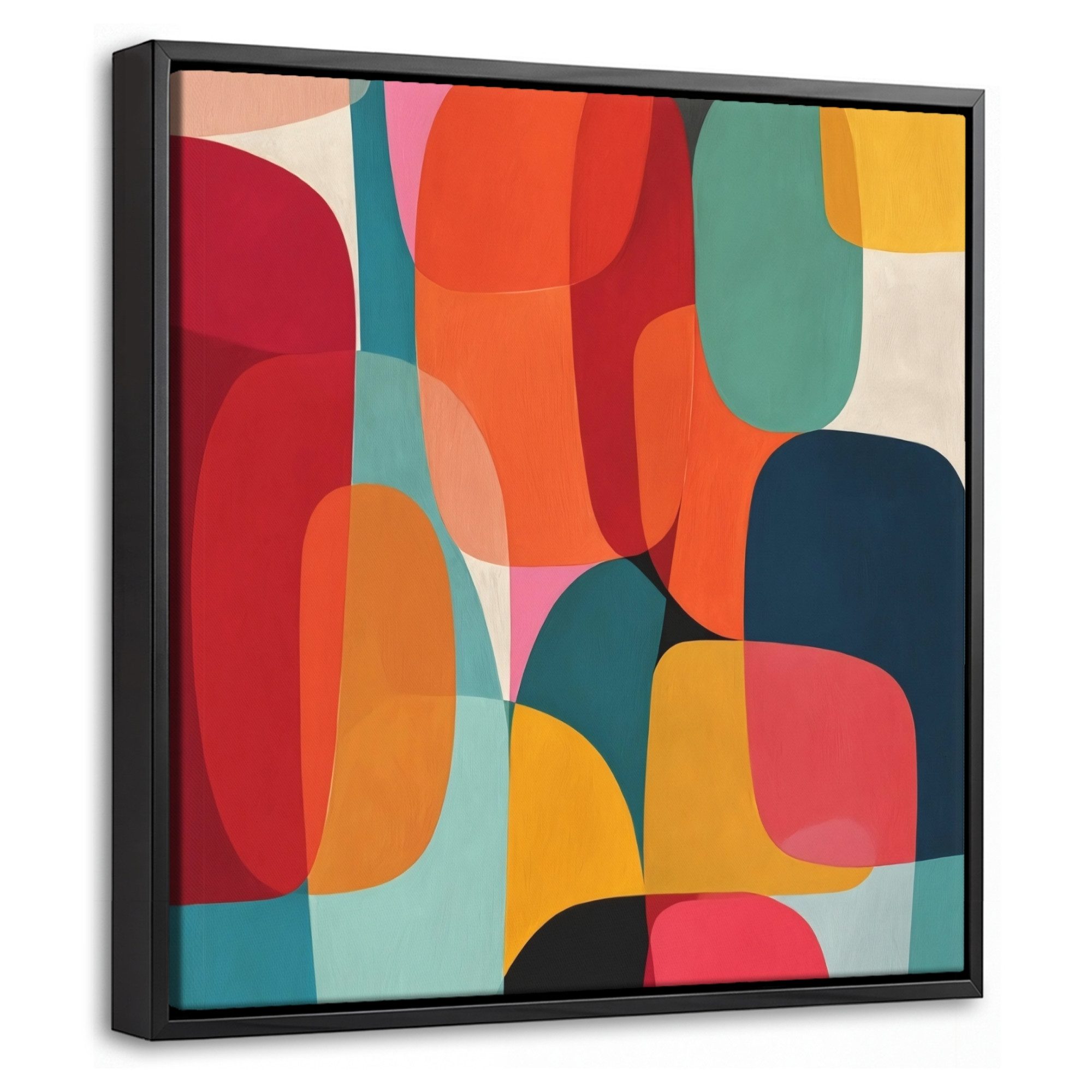 OneMillionCanvasses® Leinwandbild mit Rahmen - Formen - Bunt - Abstrakt - Flugzeuge, Fotodruck (1 St), Leinwand Bilder Klein, Wand Dekoration Aesthetic 20x20cm