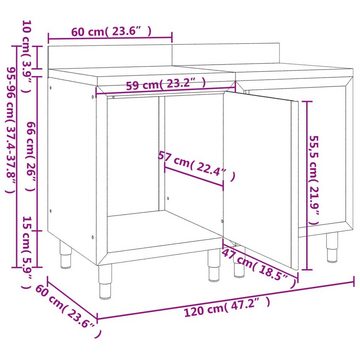 vidaXL Spülenschrank Arbeitsschrank 120x60x96 cm Edelstahl (1-St)