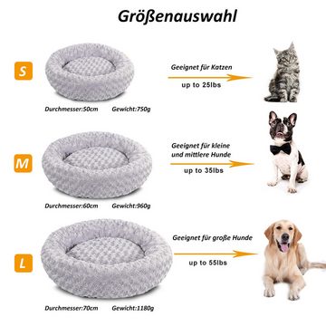 CALIYO Tierbett Hundebett Hundekissen Katzenbett, Waschbar Hundesofa, flauschig Kissen Rund aus Plüsch für Kleine, Mittelgroße Hunde, Katzen