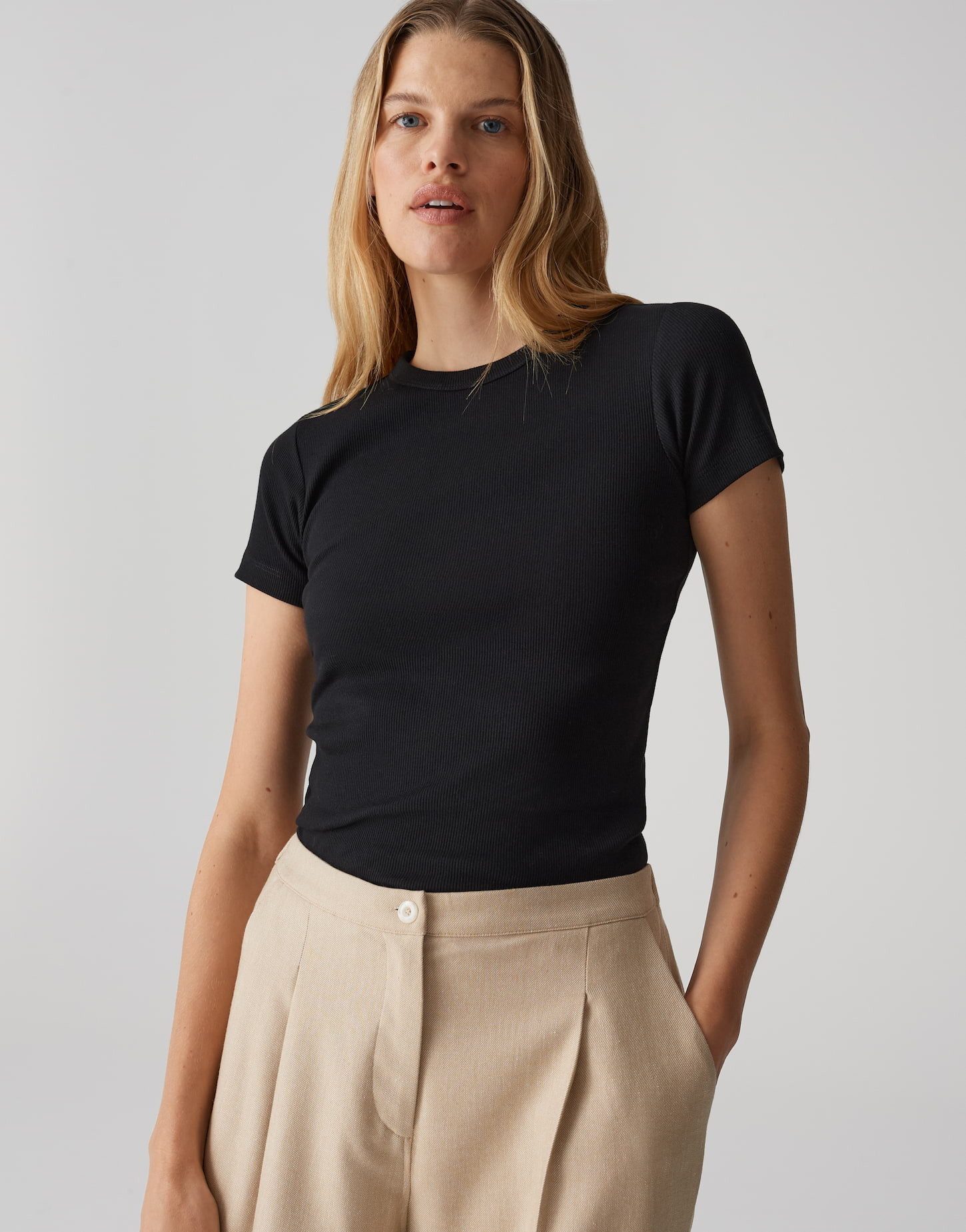 OPUS T-Shirt Feines Rippshirt SAMUNA Slim günstig online kaufen