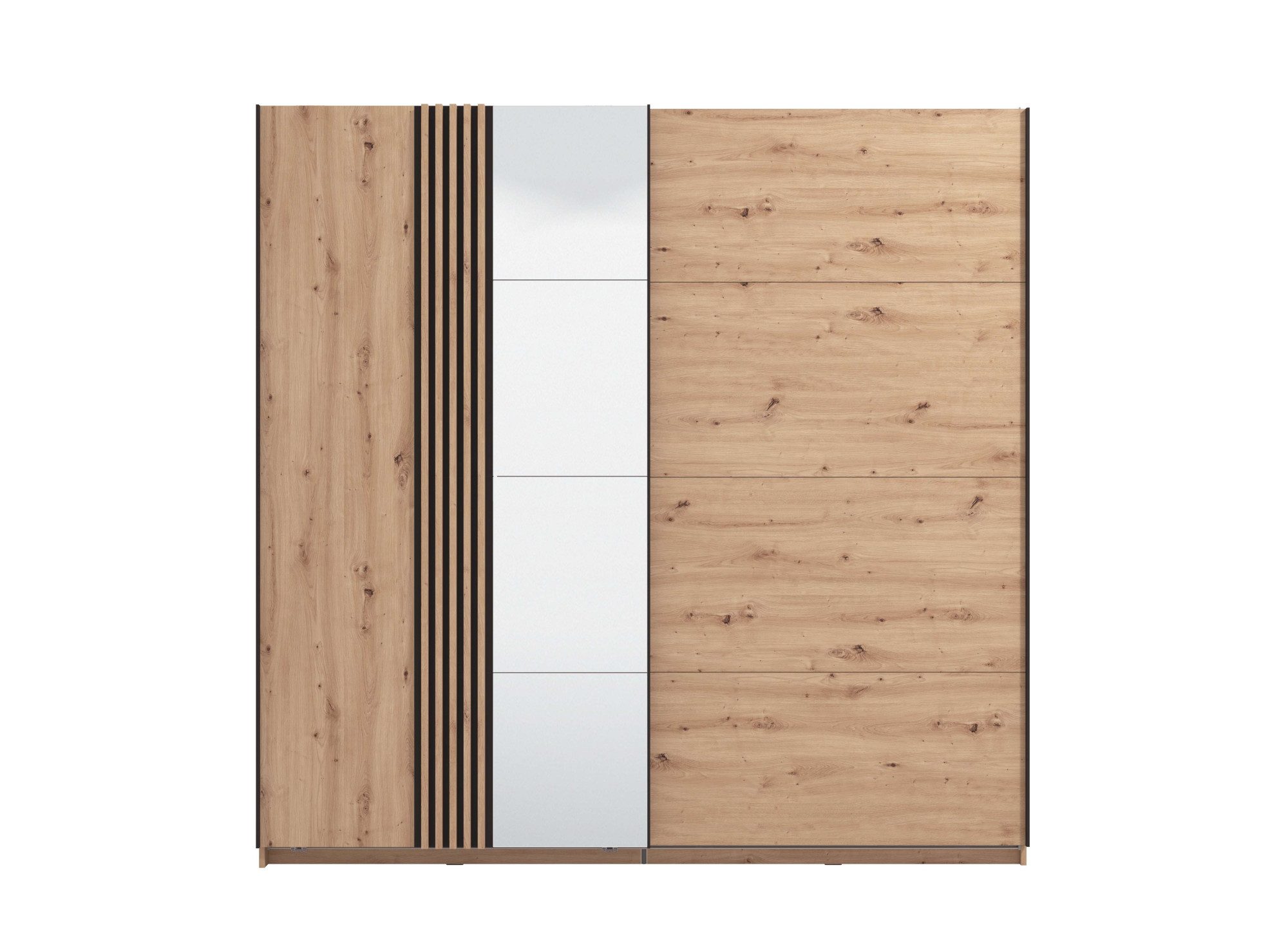 Home affaire Schwebetürenschrank Ascalon, mit Spiegel und Lamellen 3D, FSC-zertifiziert, Made in Europe 220x61x217,5cm, 3 verschiedene Innenaussattungen-individuell wählbar