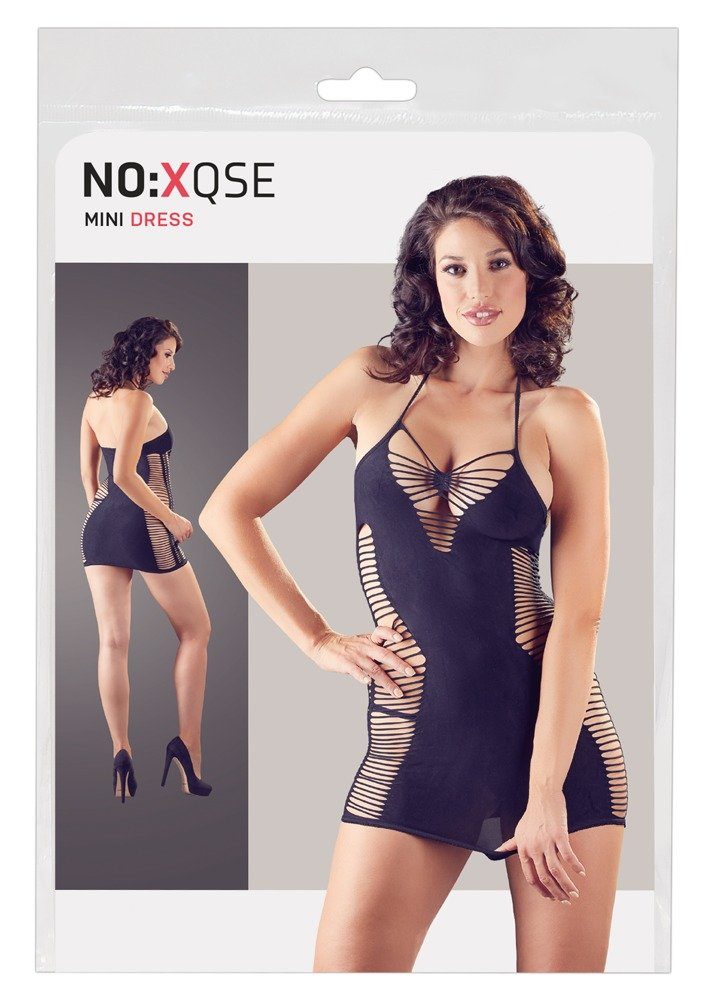 NO:XQSE Minikleid Kleid mit Cut-outs - schwarz (2-tlg) transparent