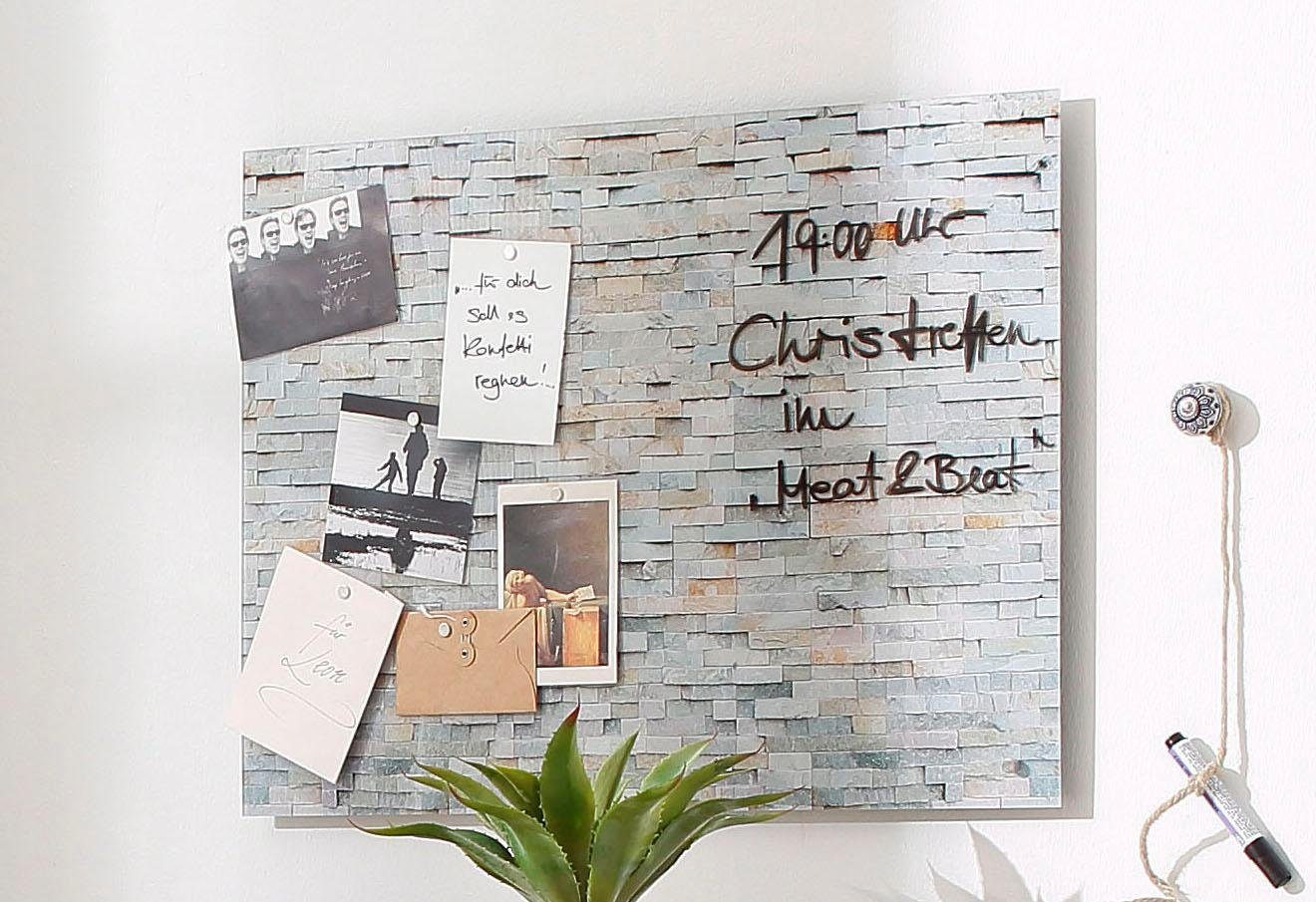 OTTO home Magnettafel Stone Wall, (1-tlg), Memoboard, Acrylglas, Stein, magnetisch, Tafel