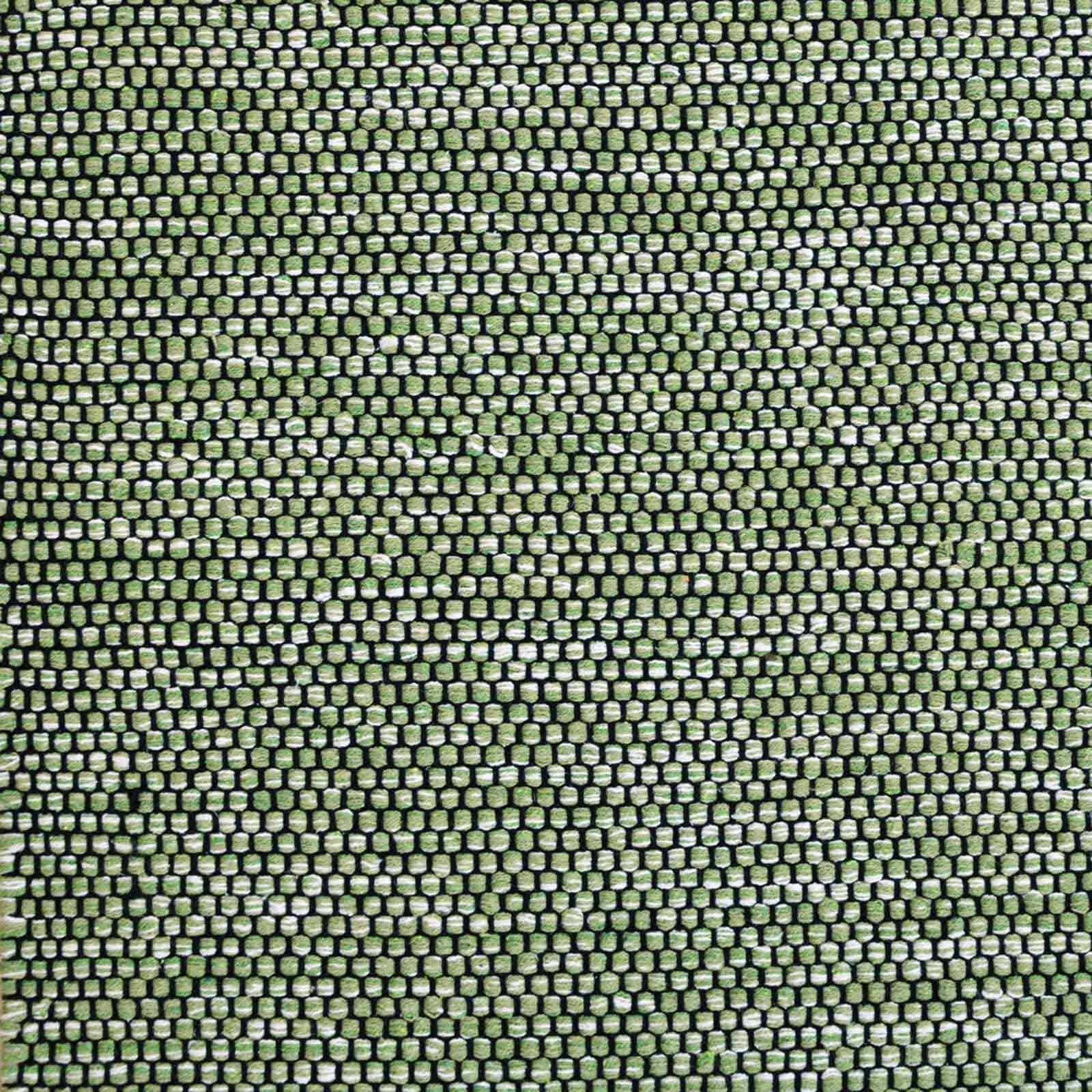Wollteppich Handwebteppich Borkum 100% rechteckig, 5 modern Baumwolle, mm, Wohnzimmer TaraCarpet, gewebt cm Baumwolle nachhaltig grün 080x150 Höhe: Küche