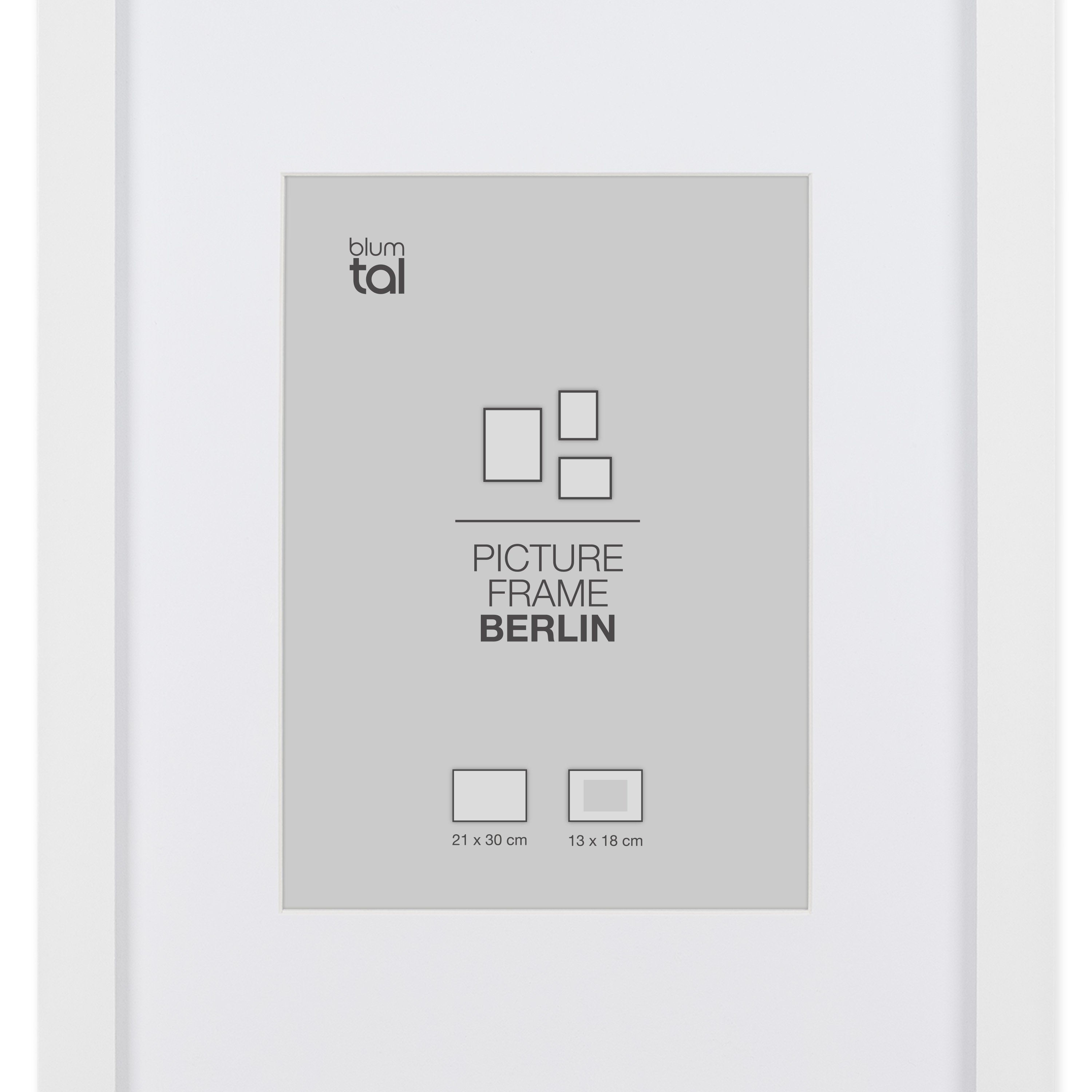 Blumtal Einzelrahmen Berlin - Hochwertiger Fotorahmen mit Passepartout, (Ei günstig online kaufen