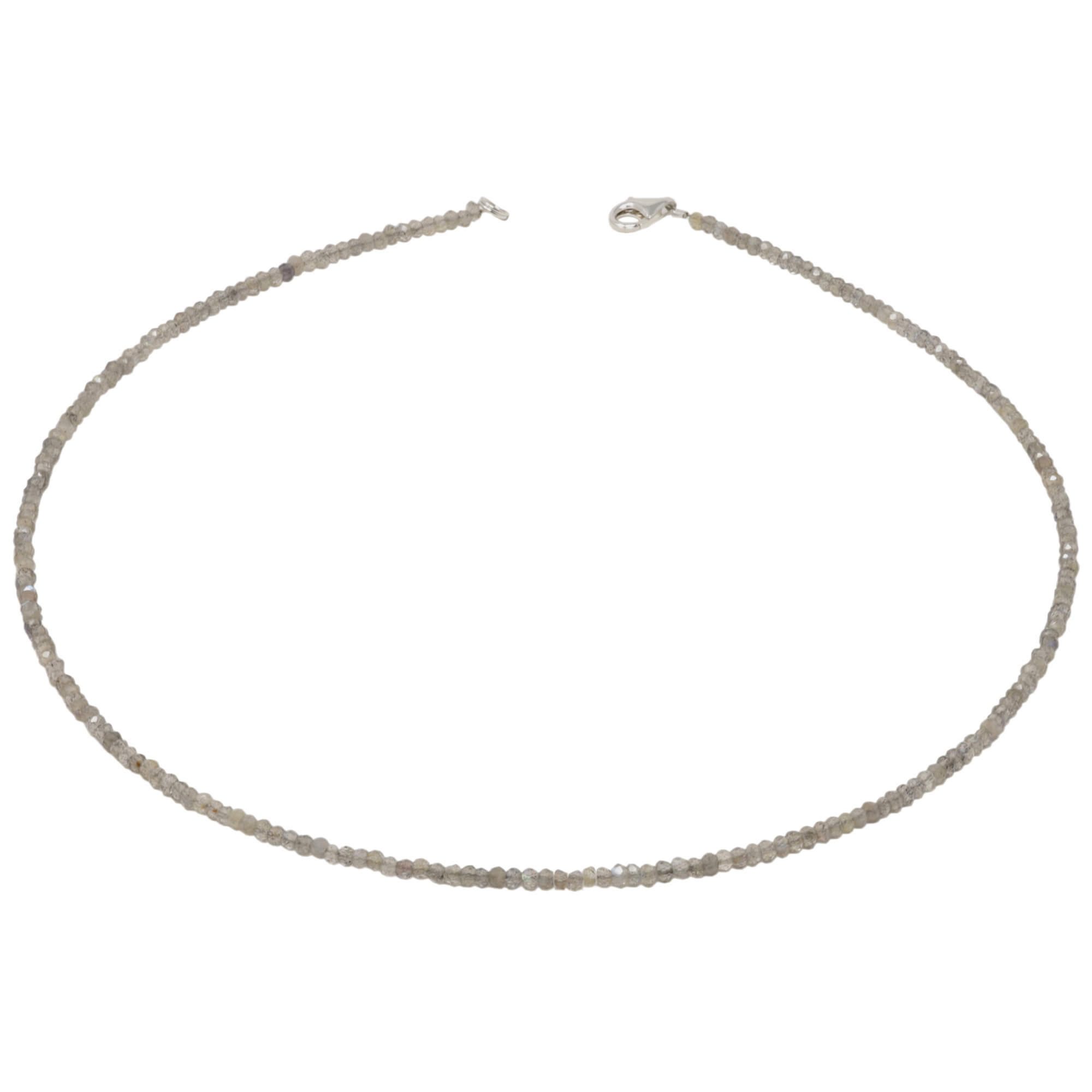 Schmuck Krone Collier Halskette aus Labradorit facettiert Ø 3mm, Silber 925 günstig online kaufen