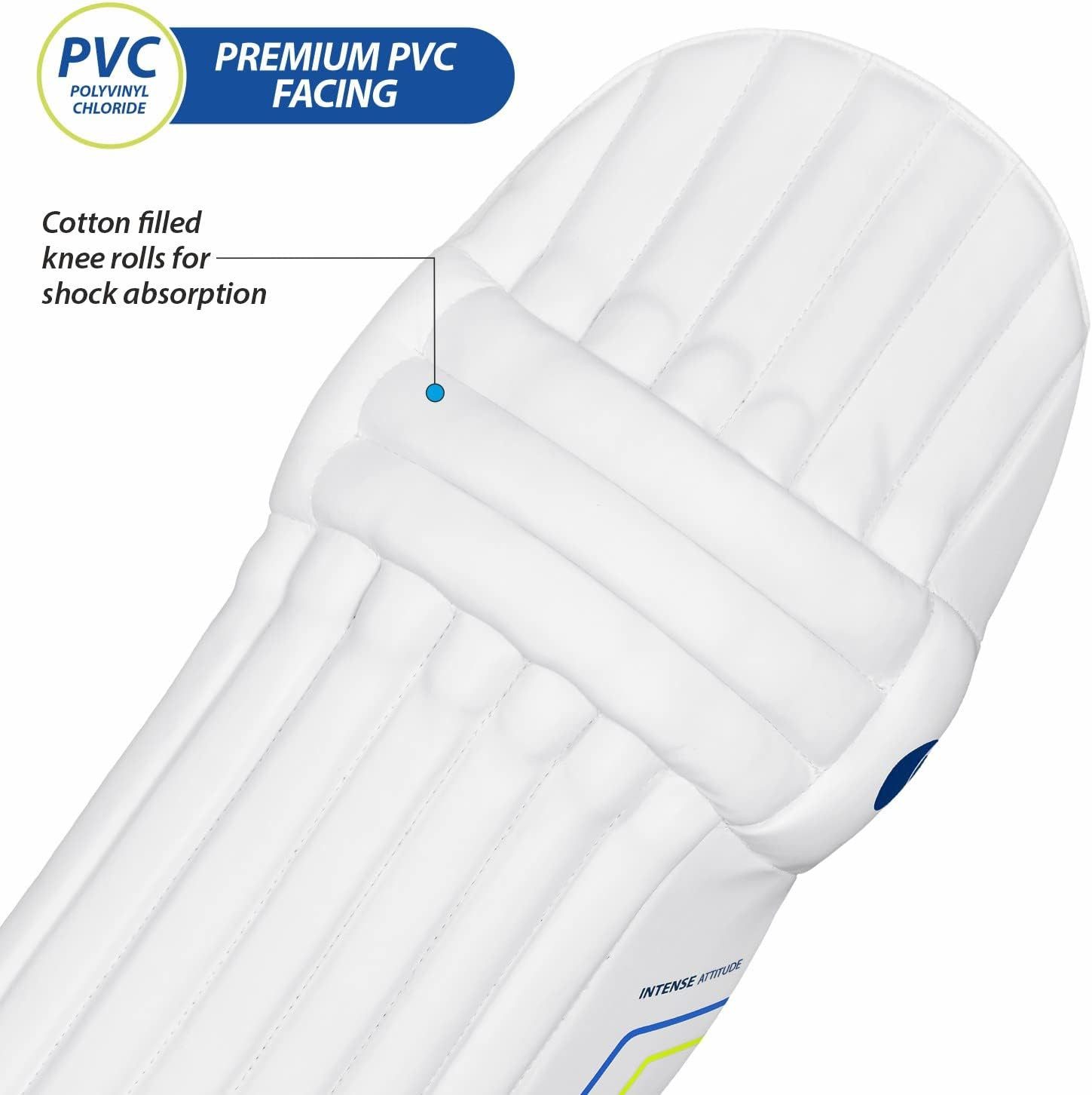 DSC Protektoren-Set DSC Intense Attitude Cricket-Schlagbeinschutz, Leicht und langlebig (Leicht und langlebig, Verstärkter Knieschutz, Im Lieferumfang enthalten: 1 Piar Batting Beinschutz), Verstellbare Riemen für eine individuelle Passform