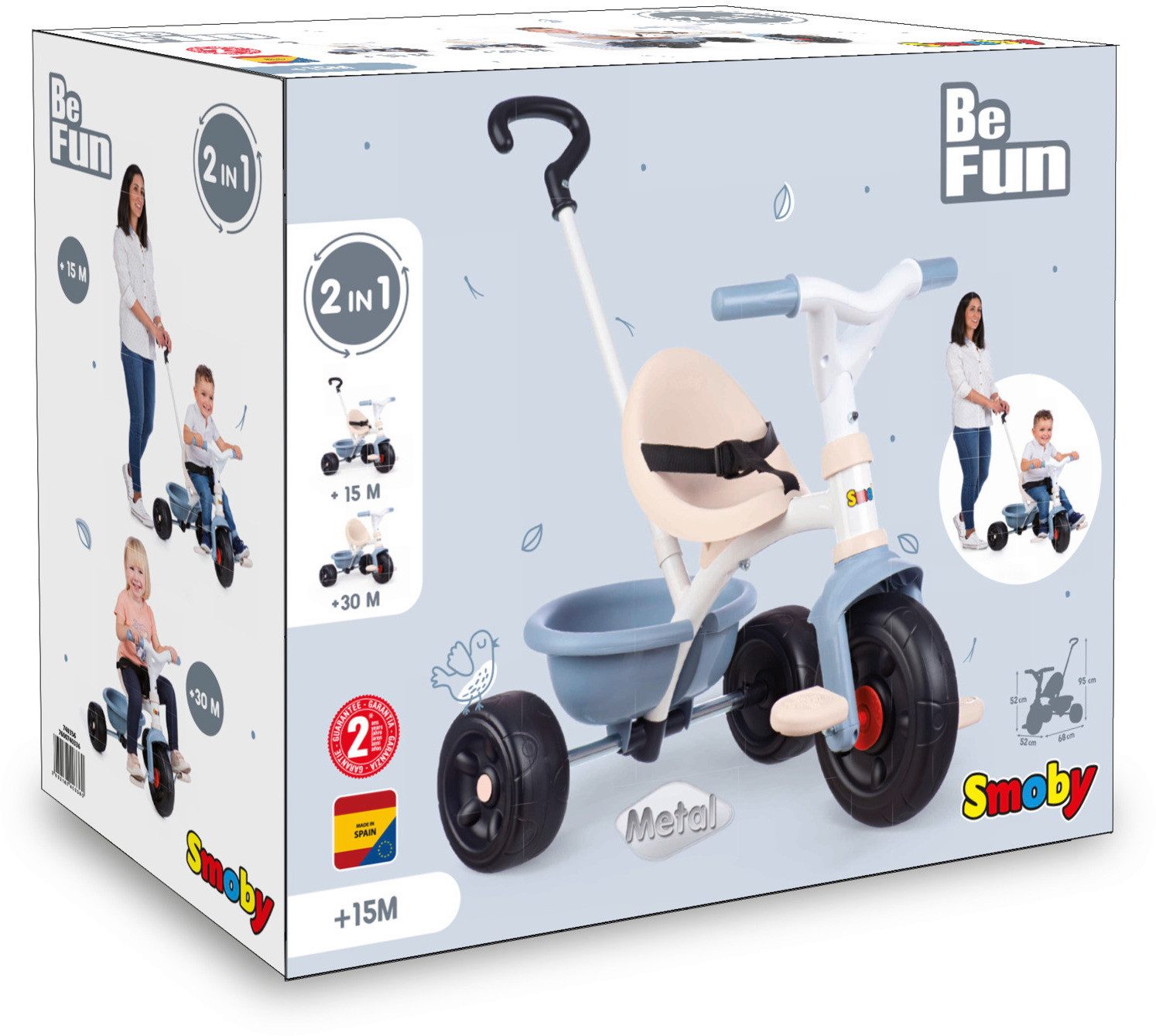 Smoby Dreirad Outdoor Spielzeug Fahrzeug Dreirad Be Fun blau 7600740336