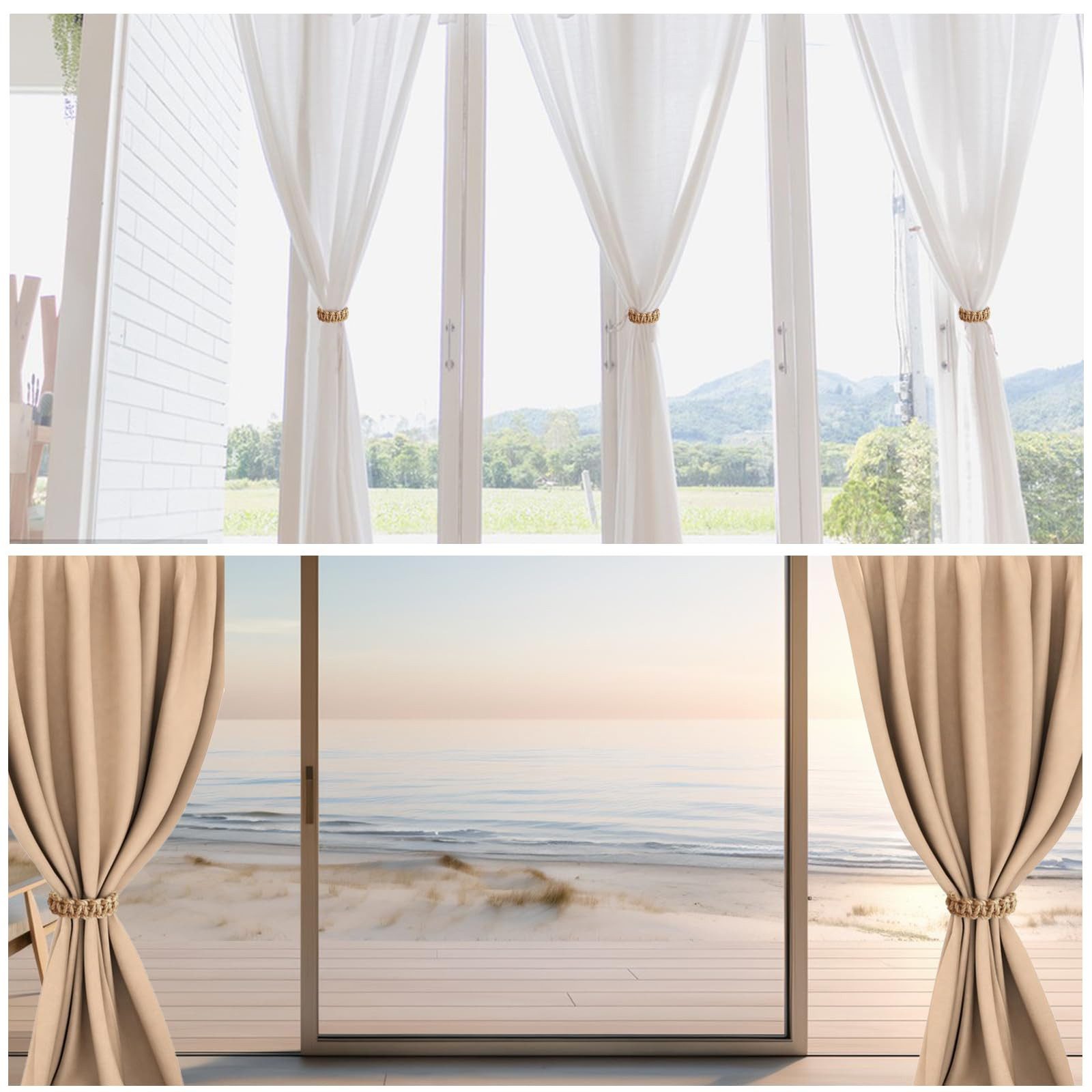 Coonoor Raffhalter Geflochtener Vorhang Raffhalter, Raffhalter Boho Vorhang günstig online kaufen