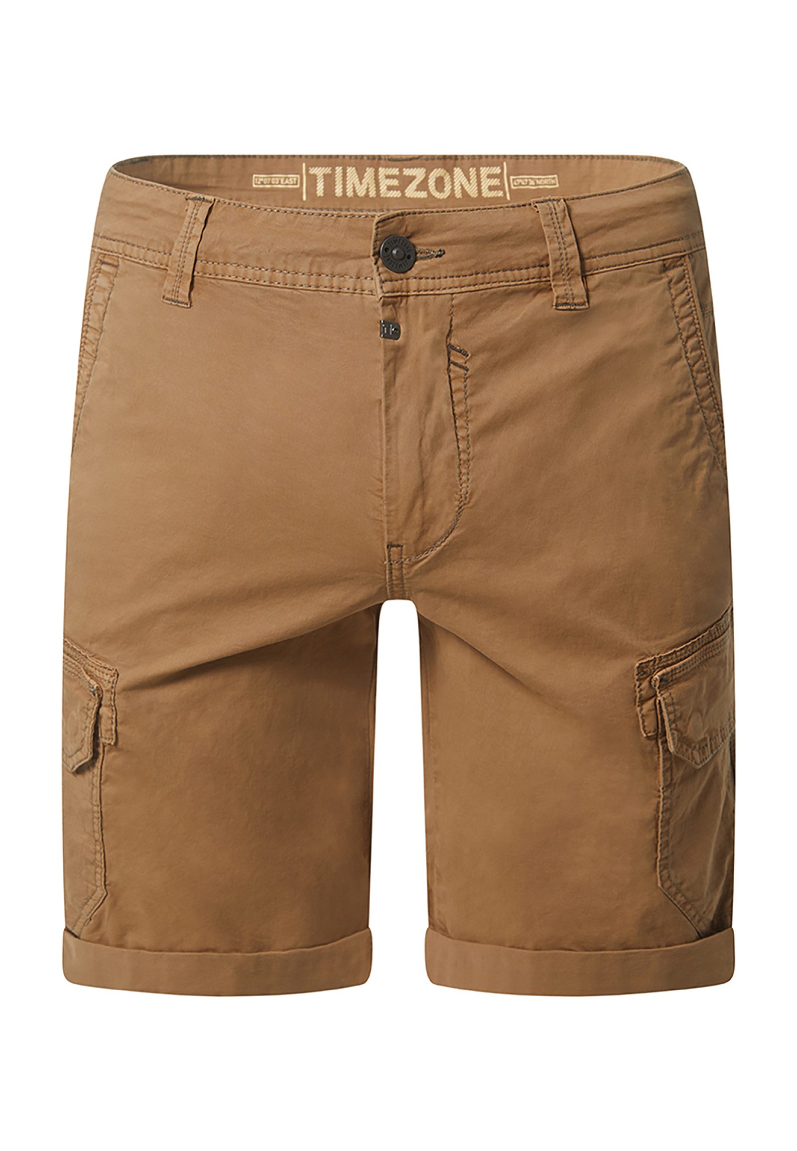TIMEZONE Cargoshorts Slim Fit Cargotaschen Zip Fly Mittlere für Herren (1-tlg) Baumwolle Slim Fit Einfarbig atmungsaktiv Reißverschluss