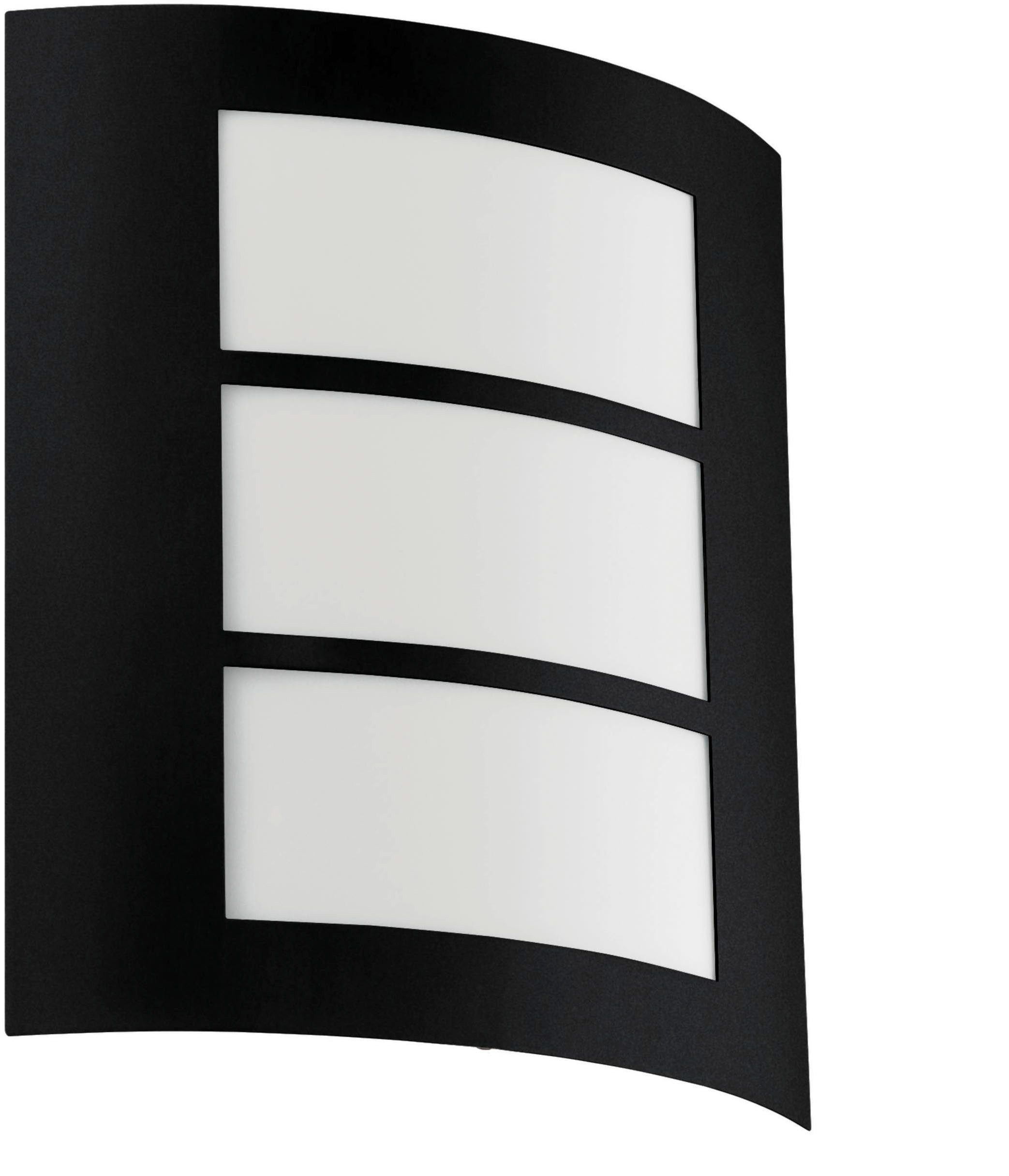 EGLO Wandleuchte City Wandlampe, Außenleuchte, Stahl und Kunststoff, E27, IP44, Lampe, ohne Leuchtmittel, Wand-/Deckenleuchte - L23,5 x H26 x AL9 cm - schwarz - 1X40W exkl.