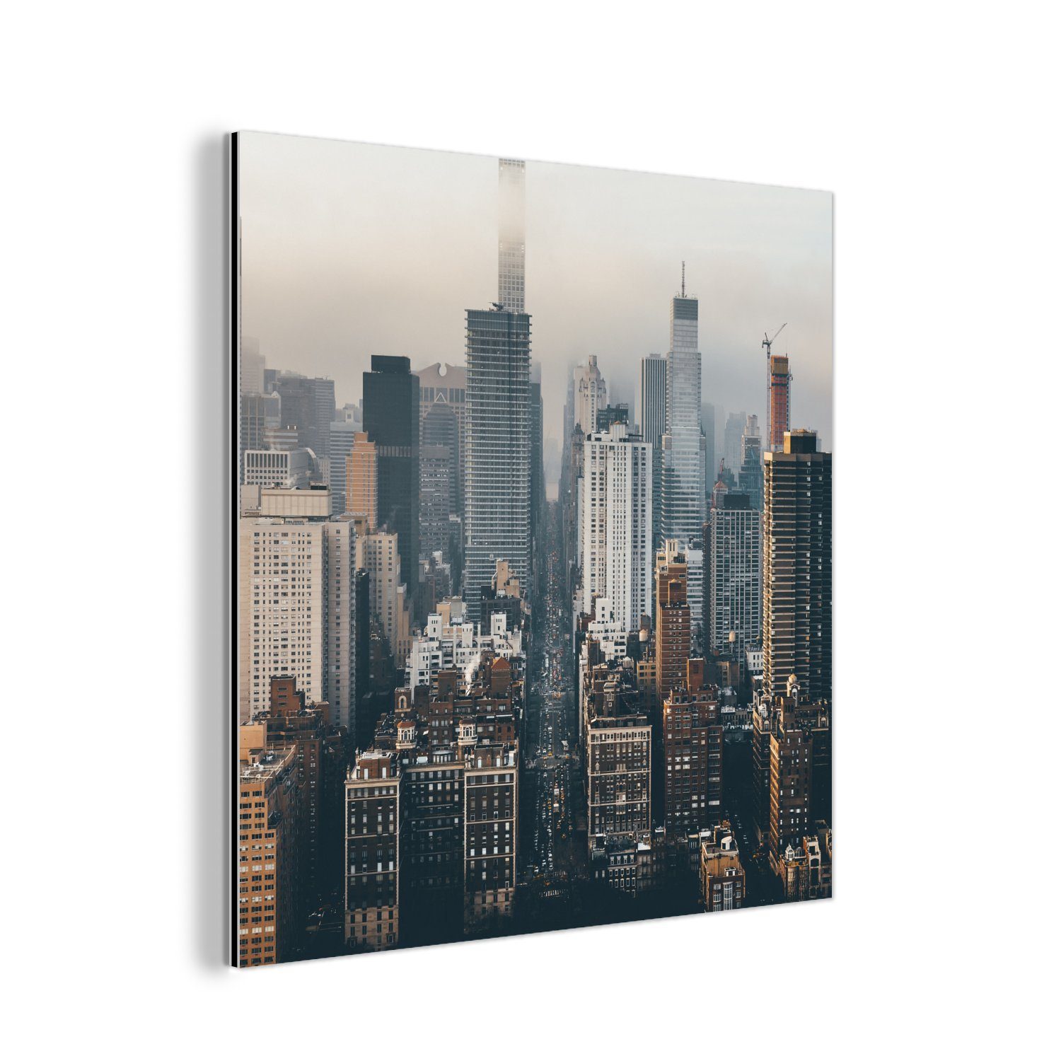 MuchoWow Metallbild New York - Skyline - Amerika, (1 St), Alu-Dibond-Druck, Gemälde aus Metall, Aluminium deko