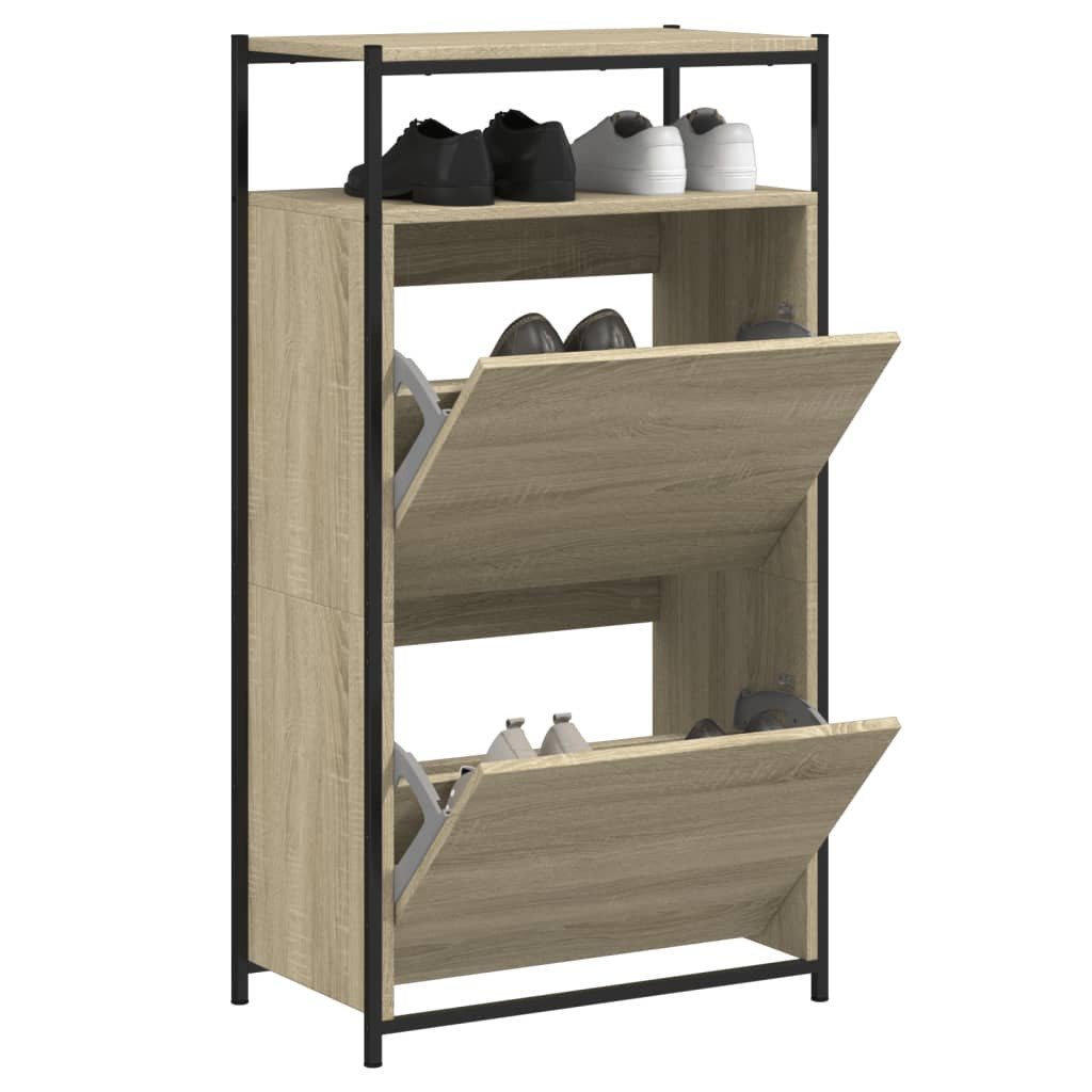 vidaXL Schuhschrank NA Schuhschrank Sonoma Eiche 60x34x112 cm Spanplatte