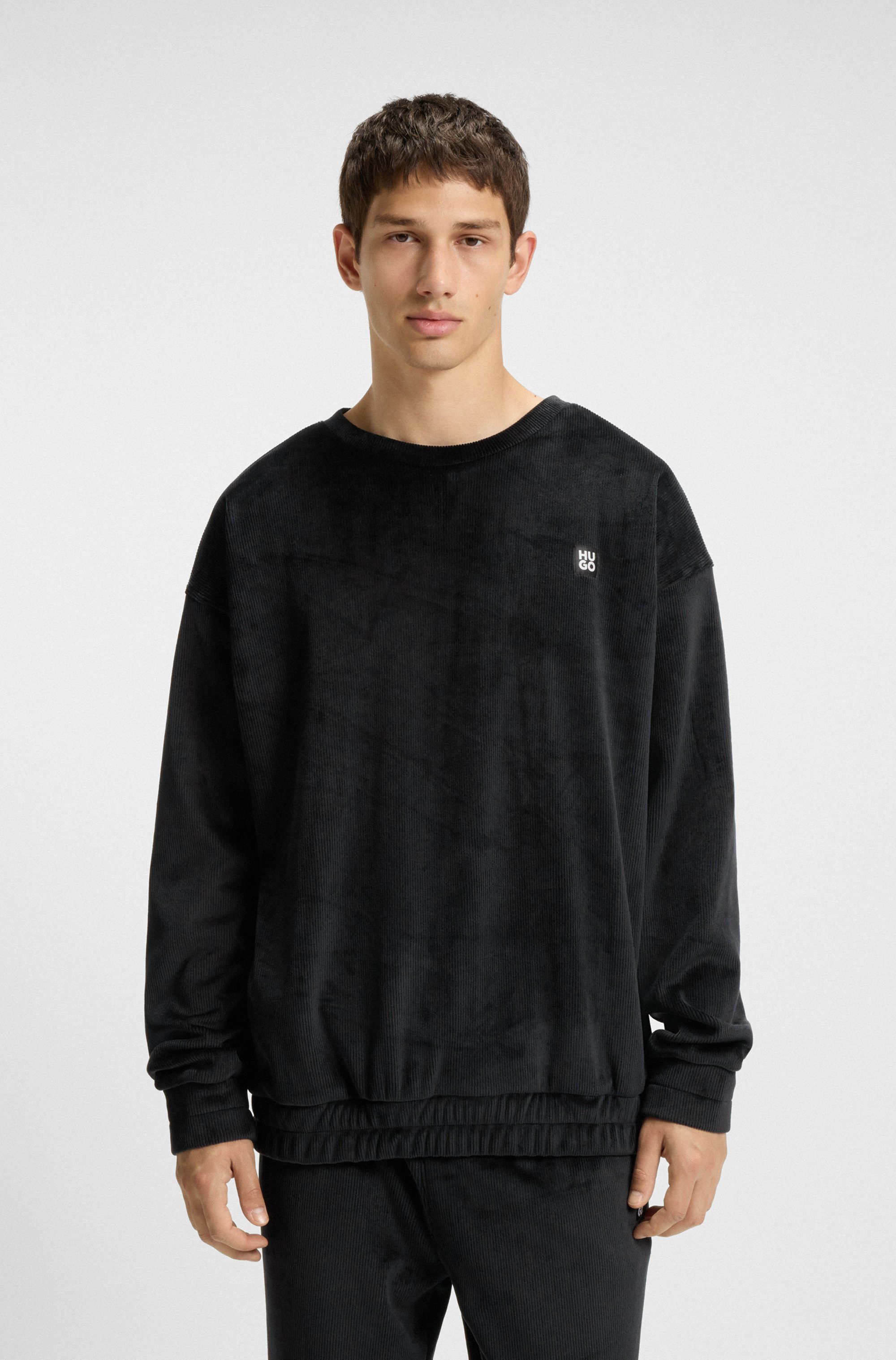 HUGO Sweatshirt Rundhalsausschnitt, relaxed fit, elastischer günstig online kaufen