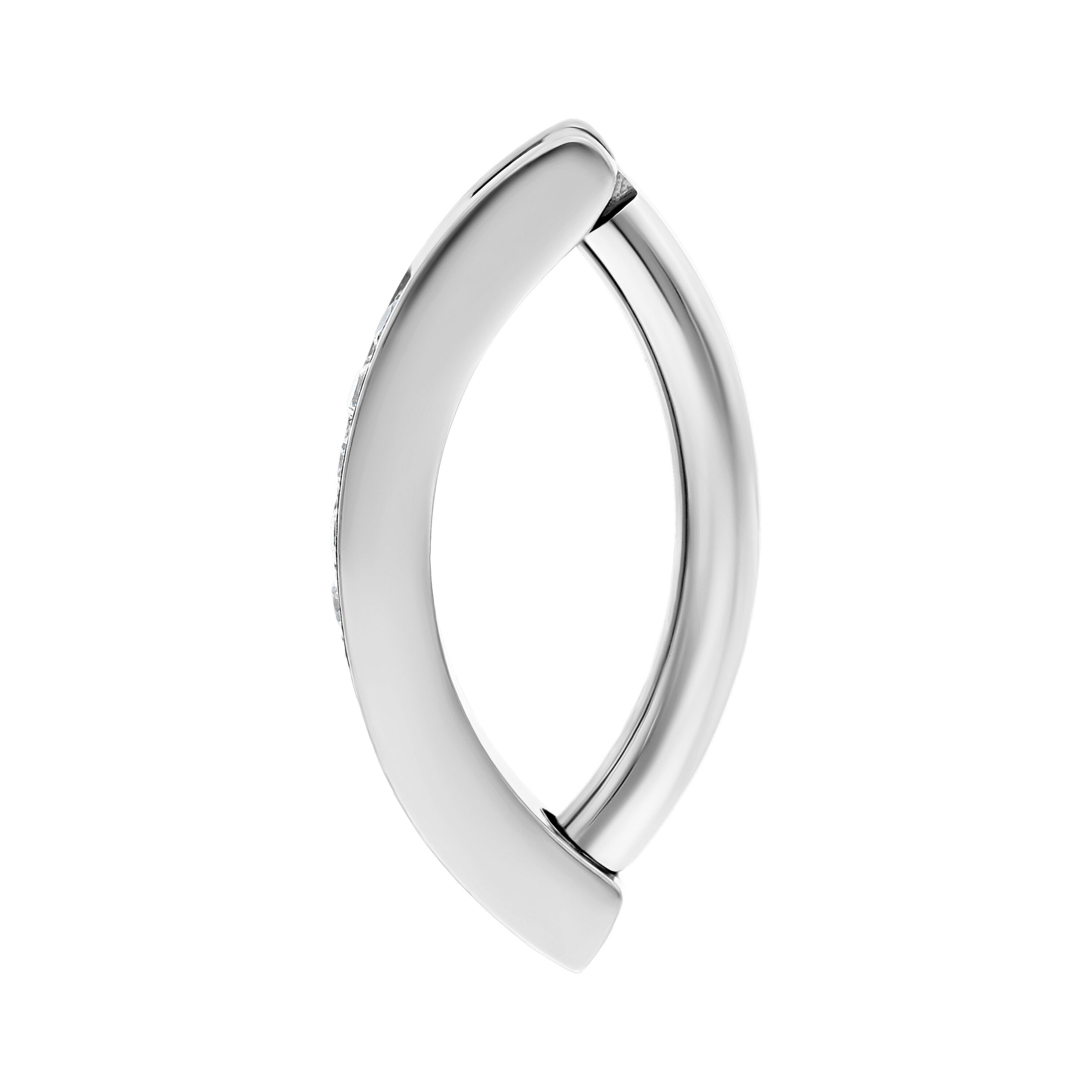 Wildcat Bauchnabelpiercing Crystal Belly Arch Clicker für Bauchnabel, 1 Stück, Titan Grad 23 - wasserfest, hautverträglich, Silber-Kristallklar