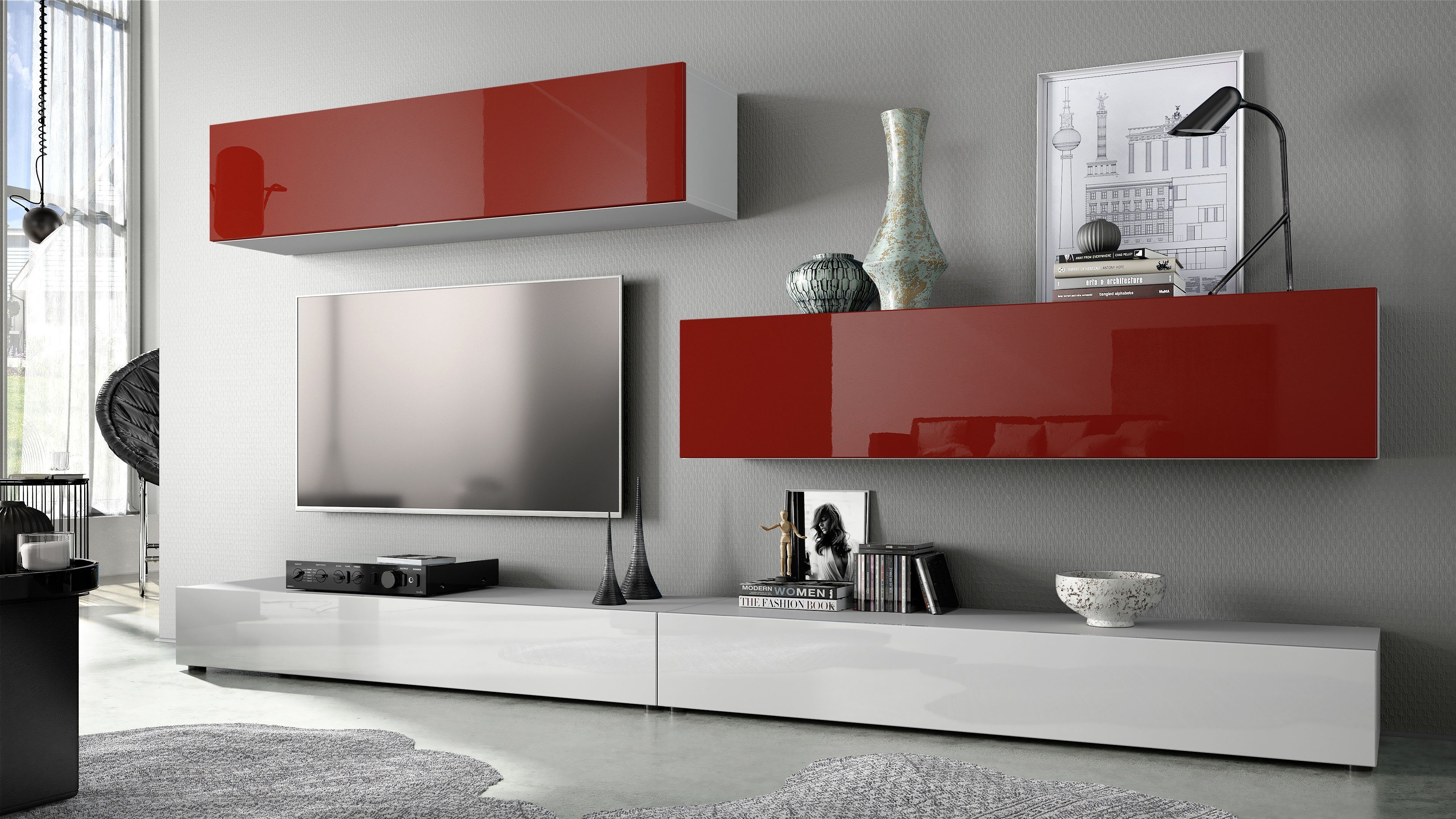 Vladon Wohnwand Nublo, (Anbauwand, mit Rückwand günstig online kaufen