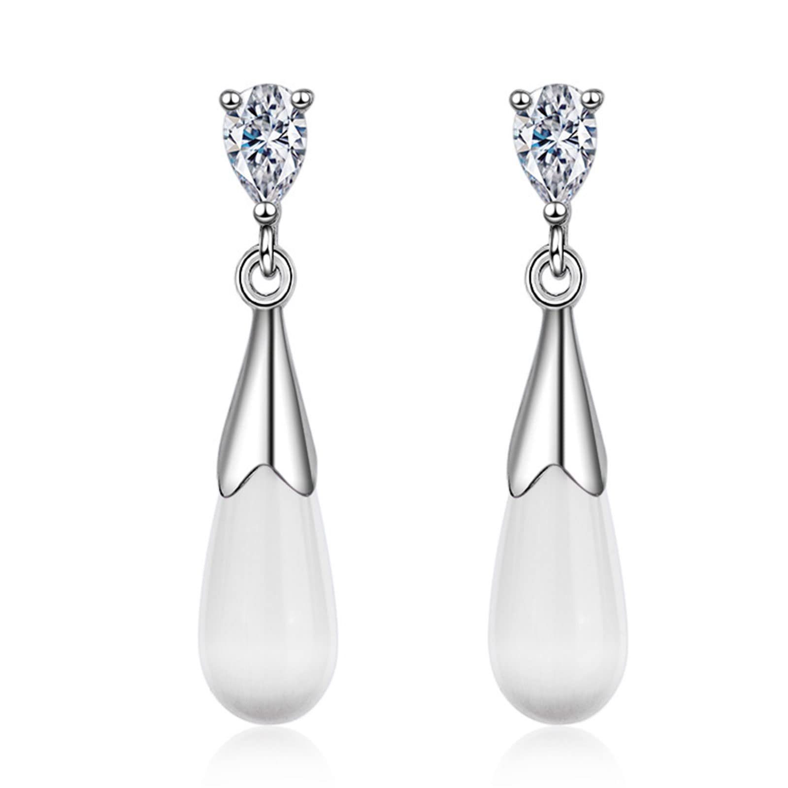 POCHUMIDUU Paar Ohrhänger Ohrringe Damen Teardrop Smaragd 98 Silber Anti-Allergie Damen Ohrringe (2-tlg), 98 Silber Damenschmuck