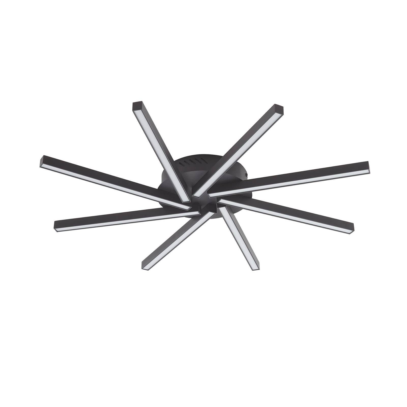 Lucande Deckenleuchten Tjado, LED, Metall, Schwarz warmweiß IP20, LED 43 W gesamt, warmweiß