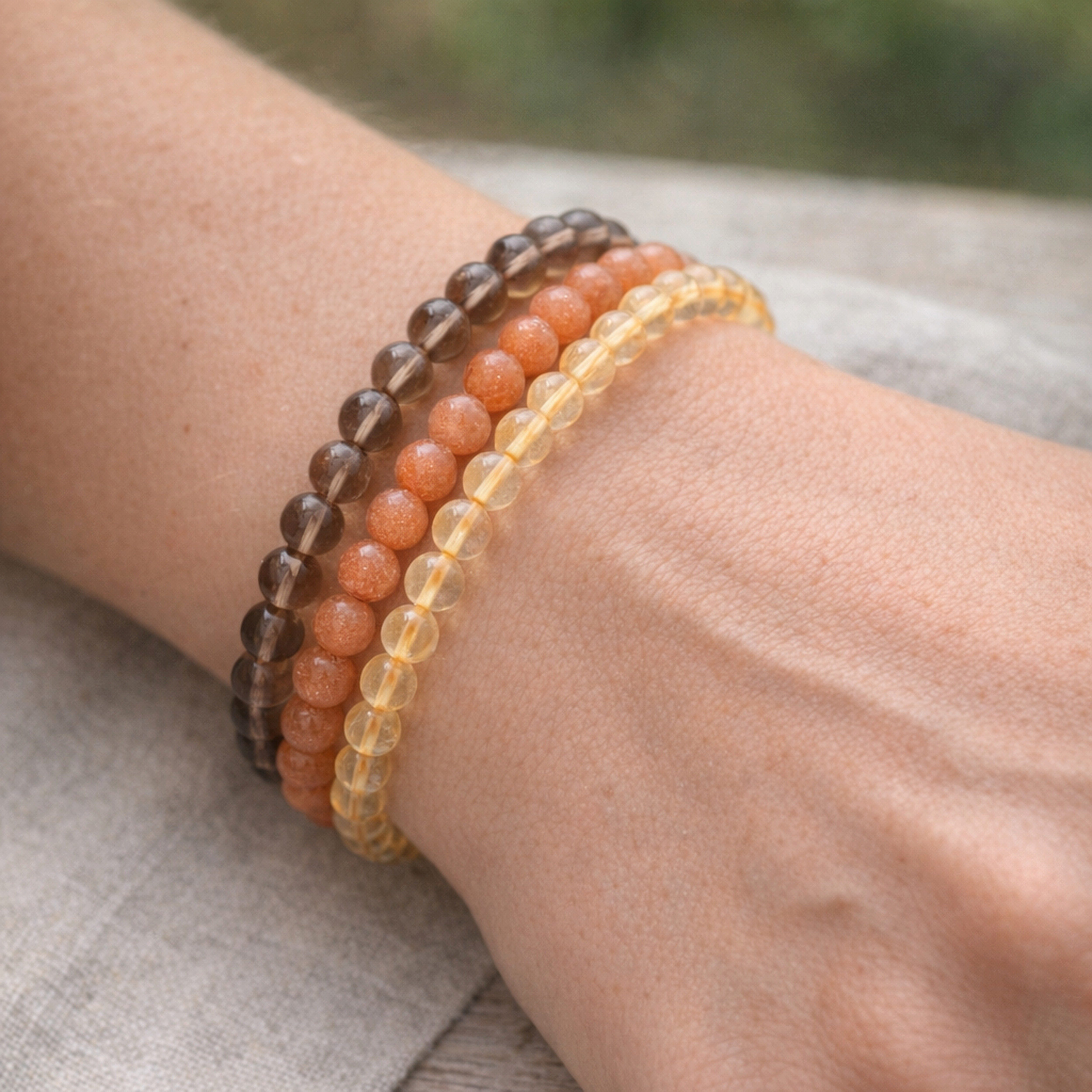 Lebensquelle Plus Armband Citrin Mini-Kugelarmband, 4 mm – Bild 5 von 5