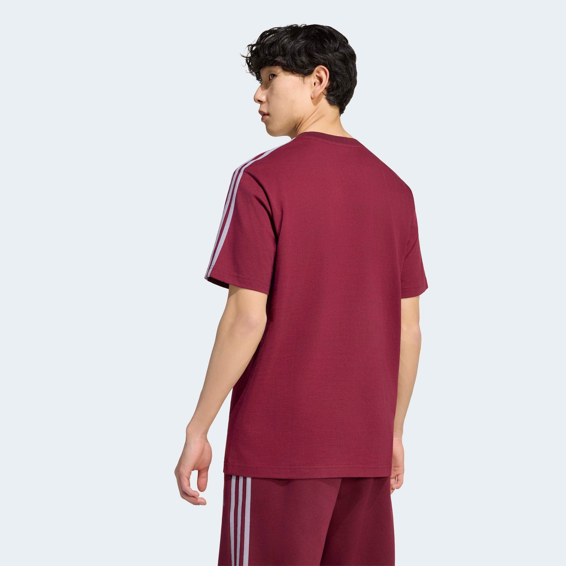 adidas Sportswear T-Shirt ESSENTIALS 3-STREIFEN, SINGLE JERSEY, BRANDING LINKE SCHULTER – Bild 2 von 5