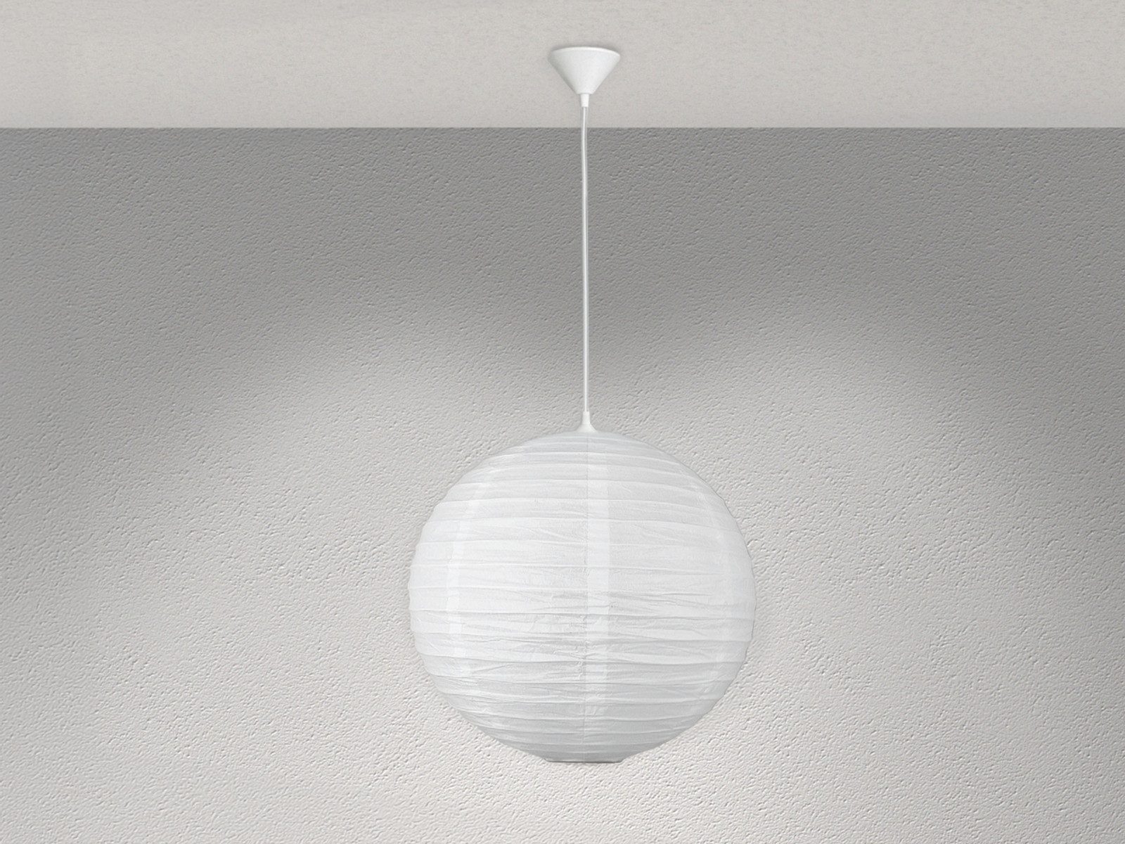 niermann Pendelleuchte Kugel Lampenschirm Papier Ø 40cm, ohne Leuchtmittel, Papier-Lampe mit Kugel Lampenschirm Naturweiß für Kinderzimmer