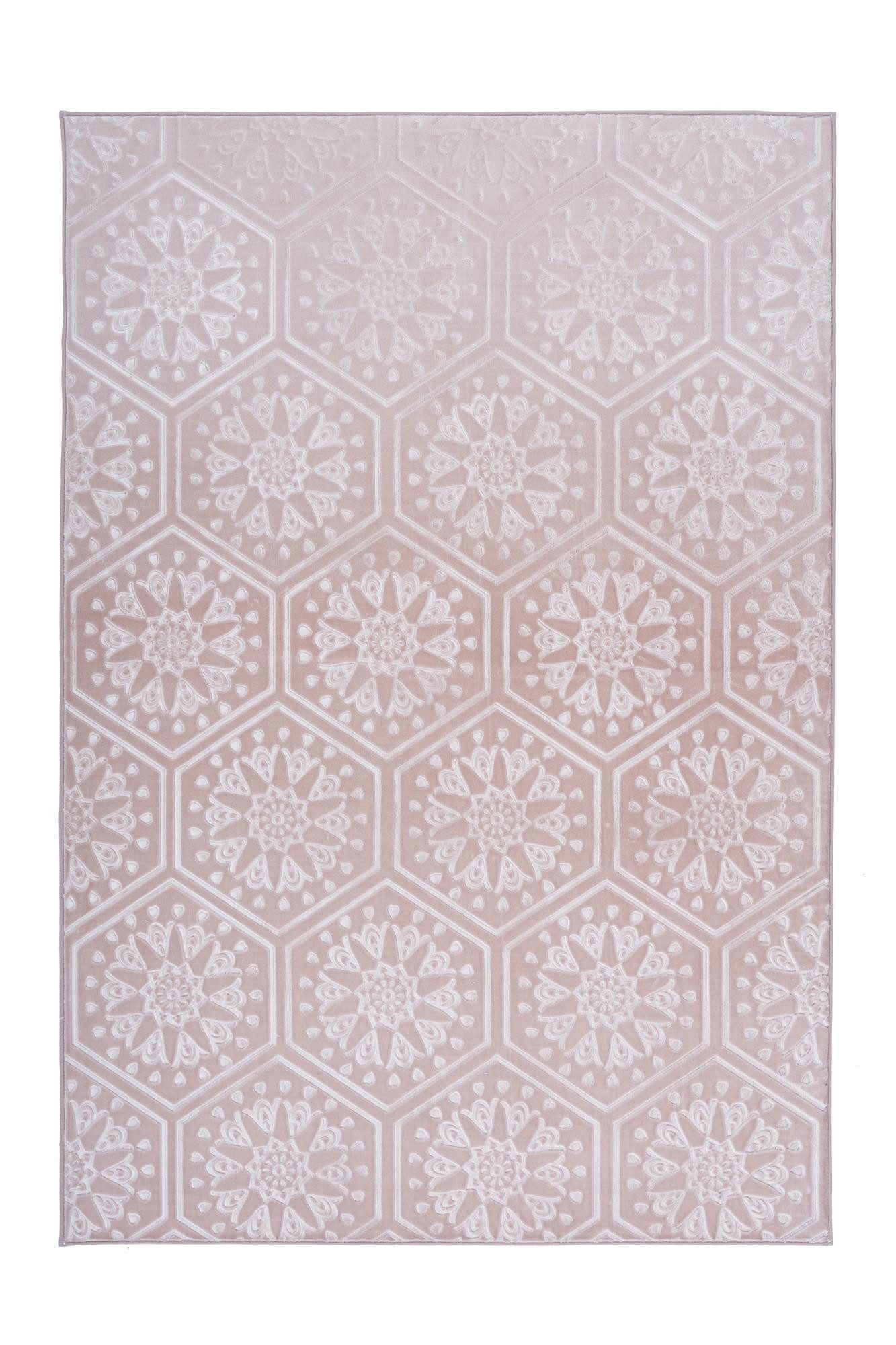 Qiyano Teppich Kurzflorteppich Mohala 100 Rosa 80 x 150 cm, rechteckig, Höh günstig online kaufen
