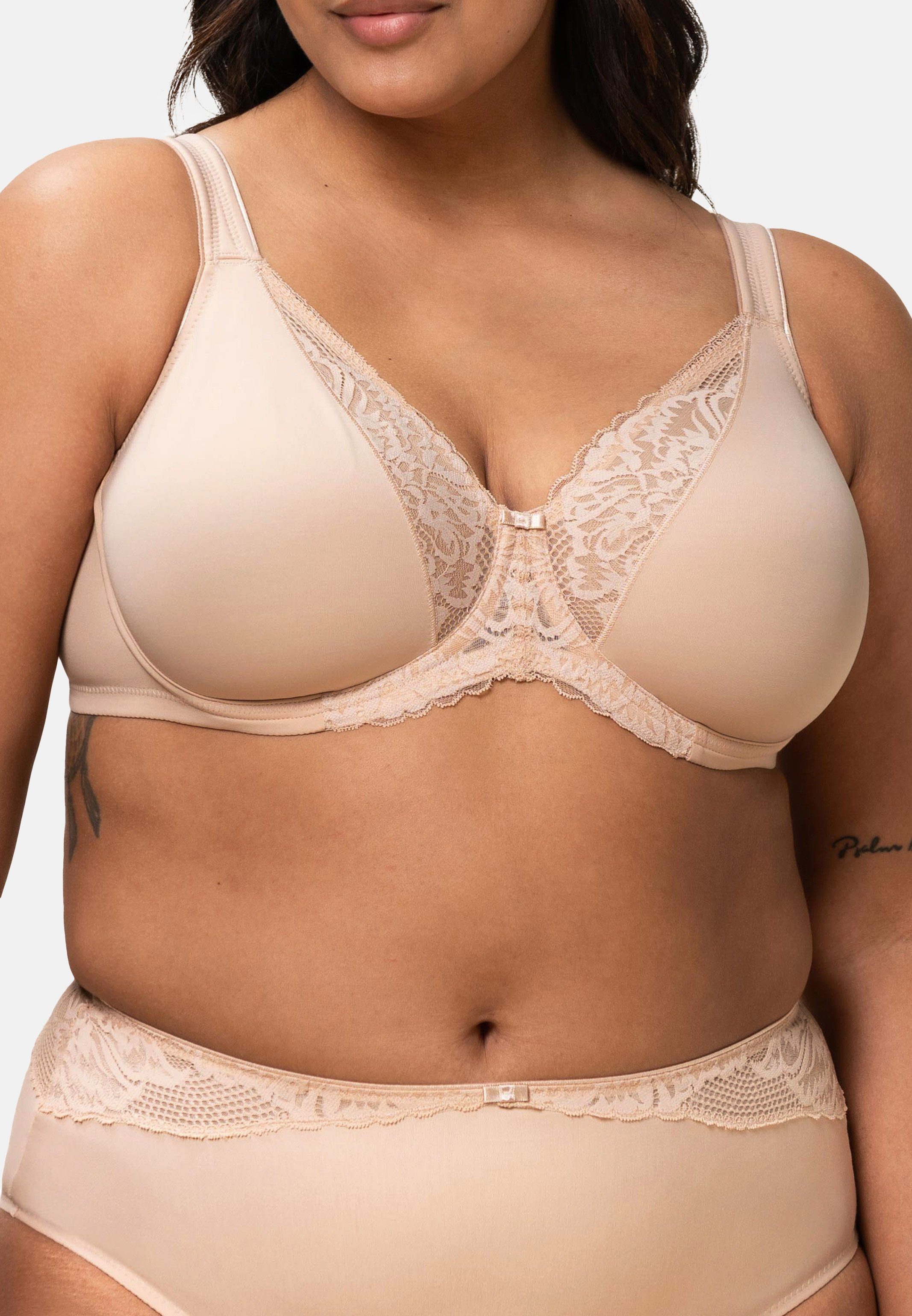 Triumph Bügel-BH Modern Lace + Cotton W (1-tlg) Bügel-BH - Bügel-BH im zeitlosen Spitzen-Design Neutral Beige