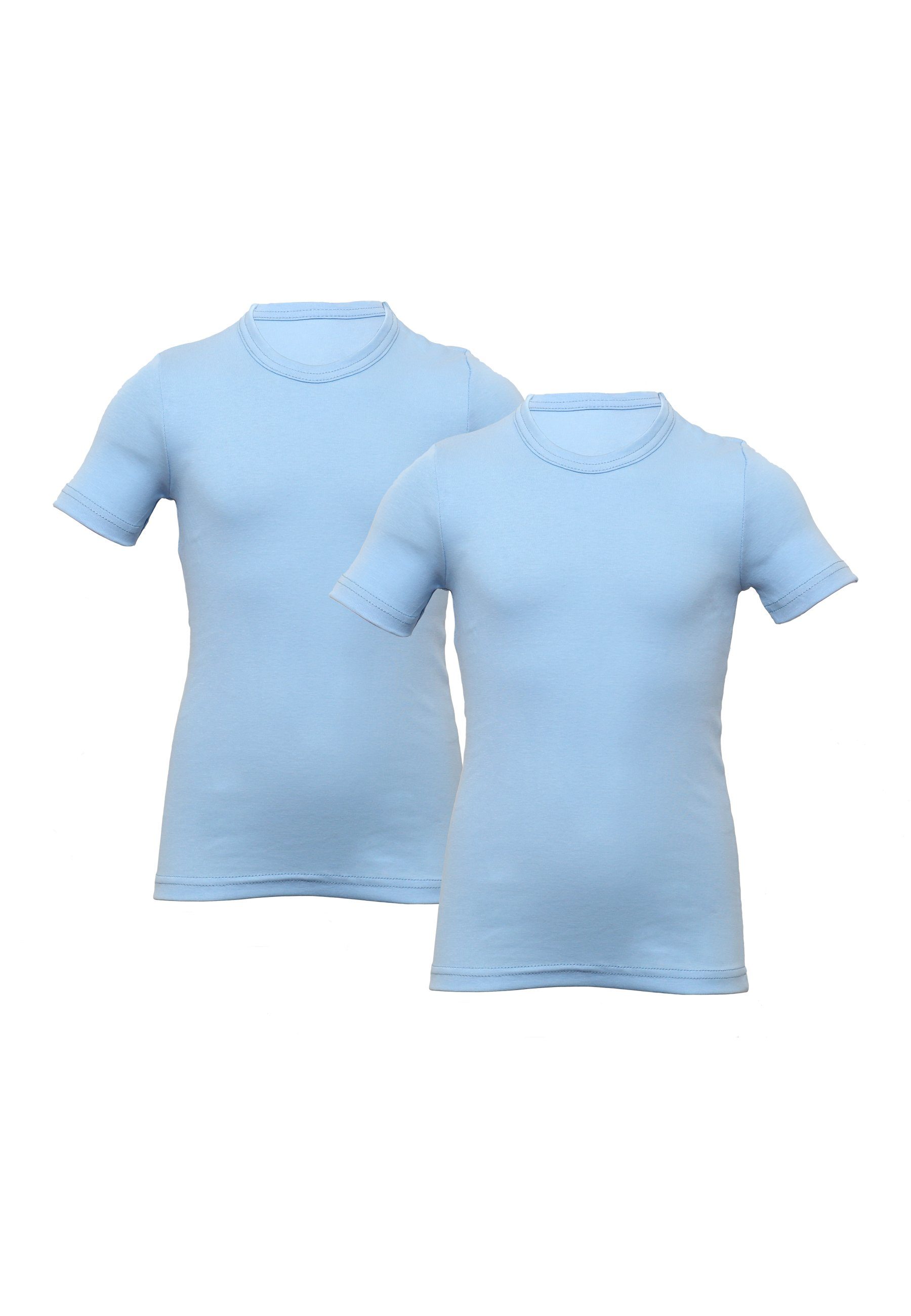 CARBURANT Unterhemd Unterhemd für Jungen, 2er-Pack, Hellblau (2er-Pack) aus reiner Baumwolle