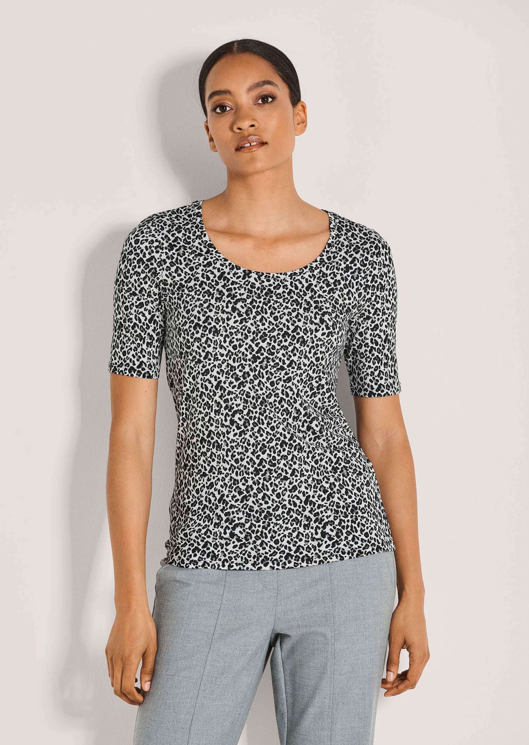Kurzarmshirt Halbarmshirt mit Animal-Print