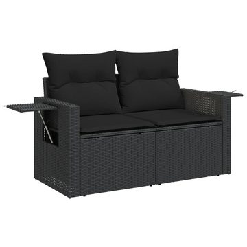 vidaXL Gartenlounge-Set 11-tlg. Garten-Sofagarnitur mit Kissen Schwarz Poly Rattan, (1-tlg)