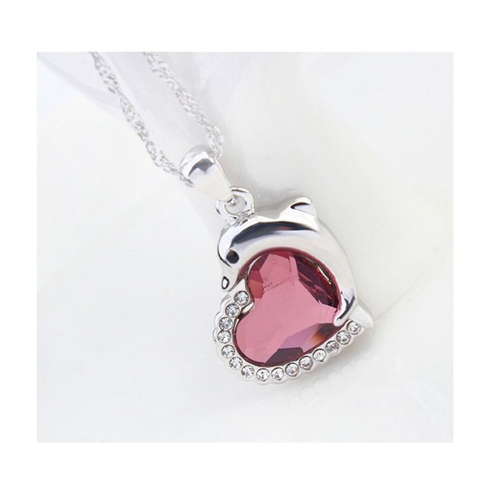 BUNGSA Ketten-Set Kette Dolphin Love Silber aus Messing Damen (1-tlg), Halskette Necklace