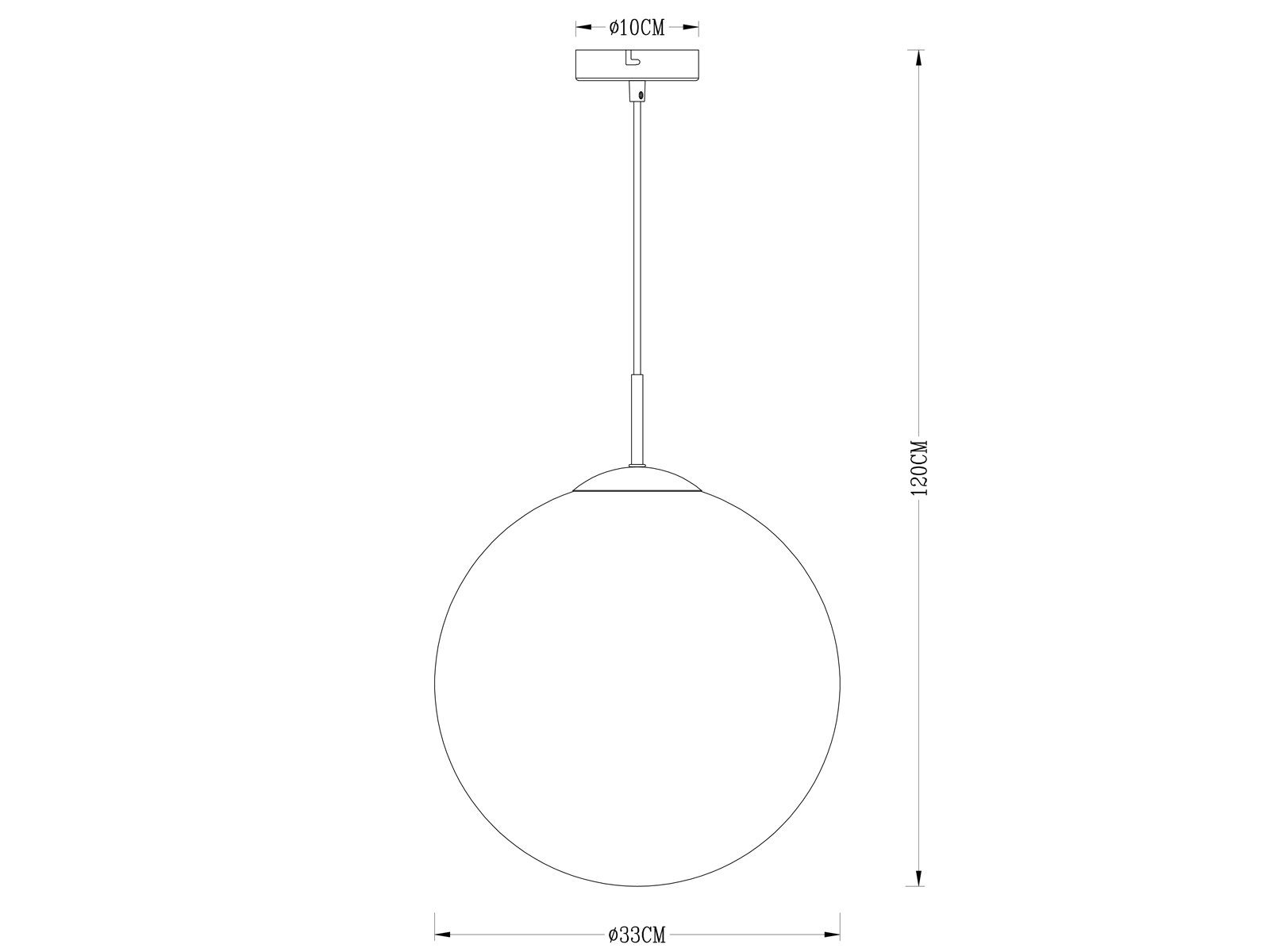 GLOBO LIGHTING LED Pendelleuchte, LED wechselbar, warmweiß, ausgefallene Glas-kugel für übern Esstisch & Treppenhaus Gold-en Ø33cm