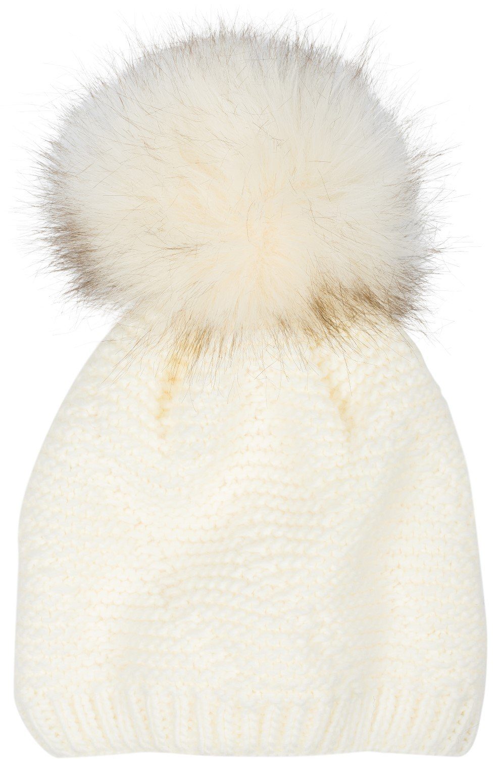 styleBREAKER Bommelmütze Einfarbige Strick Bommelmütze mit Thermo-Fleece (1-St)