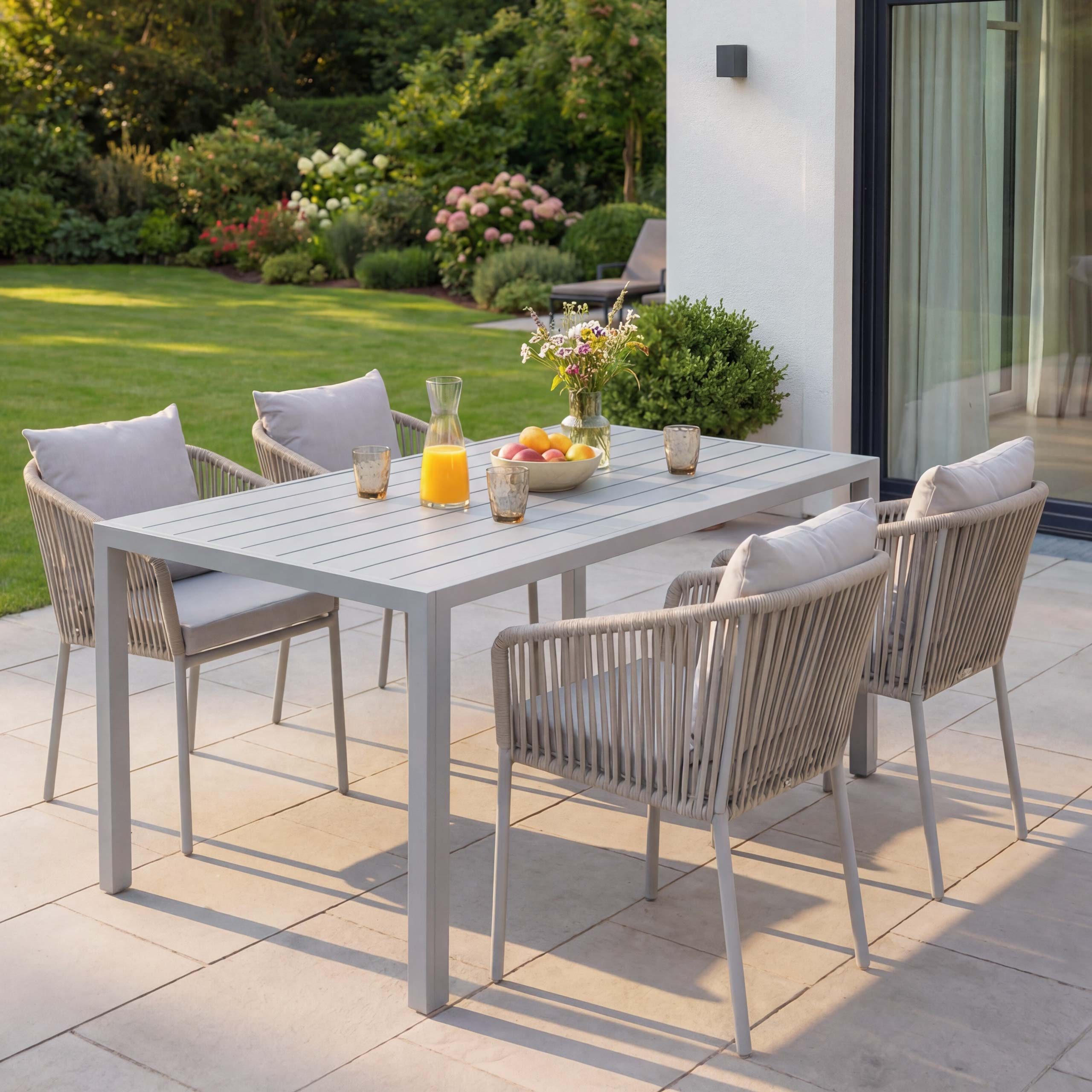 MCW Sitzgruppe MCW-N41-4, (Set, 5-tlg., 5-teilig), Witterungsbeständig und besonders pflegeleicht