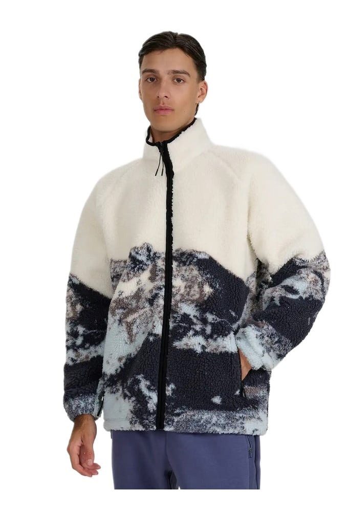 4F Fleecejacke U351 (Oversize, Sherpafleece) beige/bunt Herren