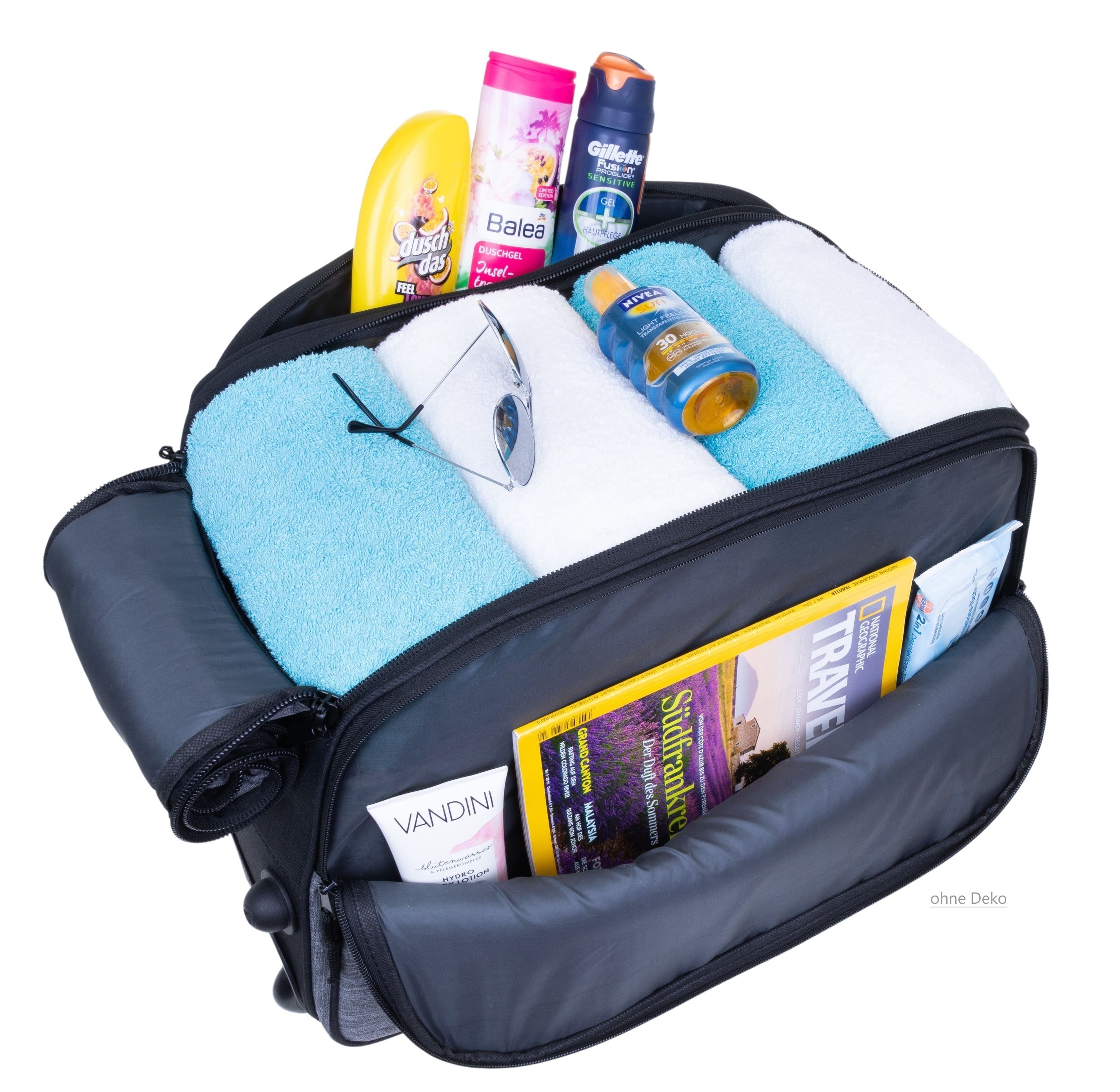 ELEPHANT Trolley Duffle Bag Travel Reisetrolley 55 cm Reisetasche, Weekender Sauna Reise Sport Trolly Tasche Rollen – Bild 2 von 5