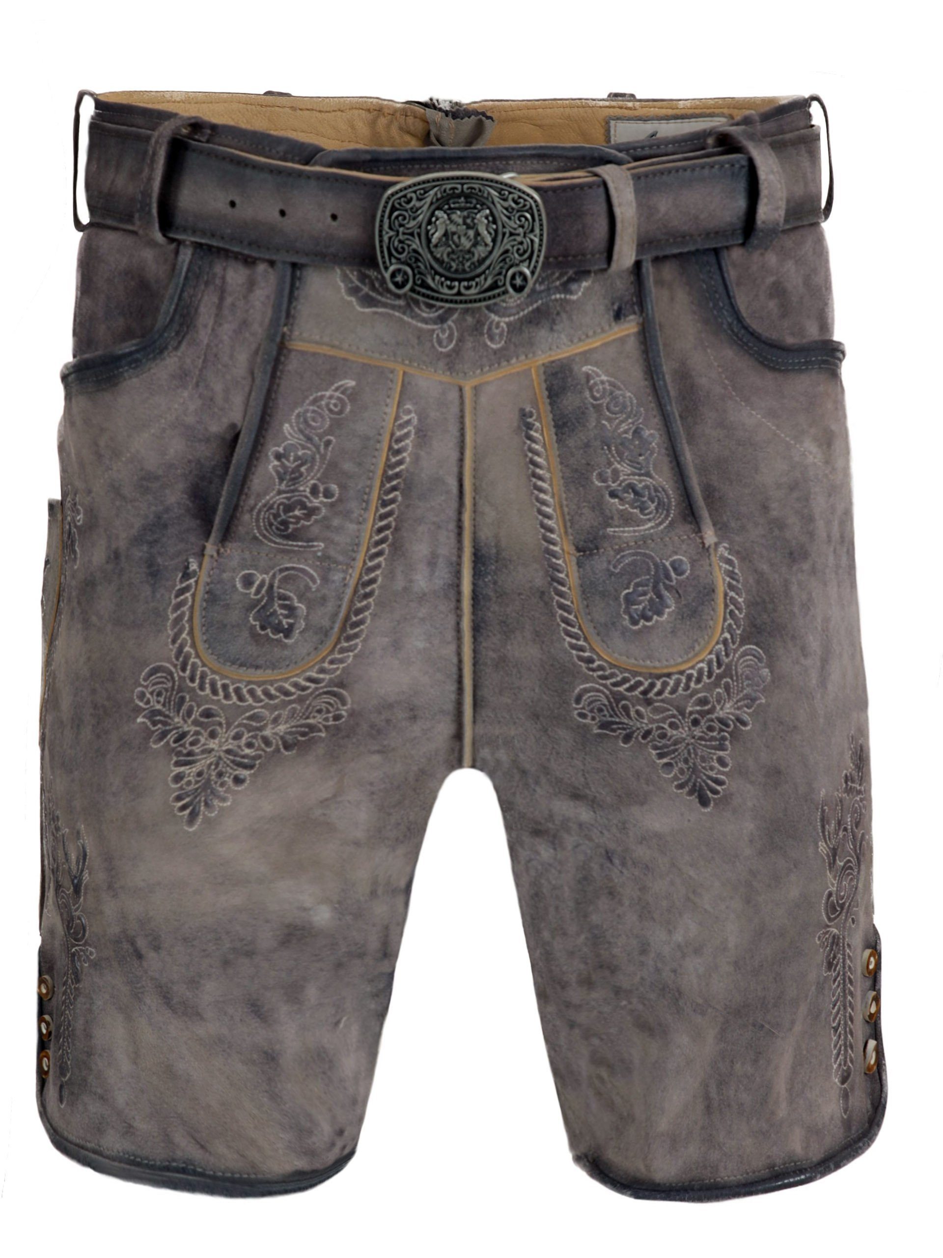 FUCHS Trachtenlederhose Lederhose kurz Felix granit günstig online kaufen