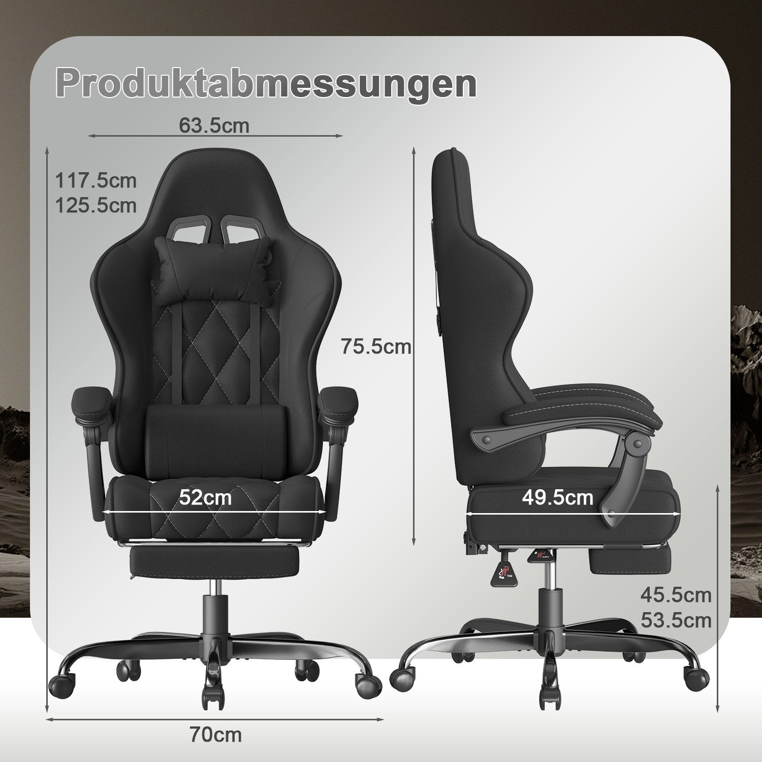 HOMALL Gaming-Stuhl Massage-Bürostuhl aus Stoff mit Fußstütze und Kopfstütz günstig online kaufen