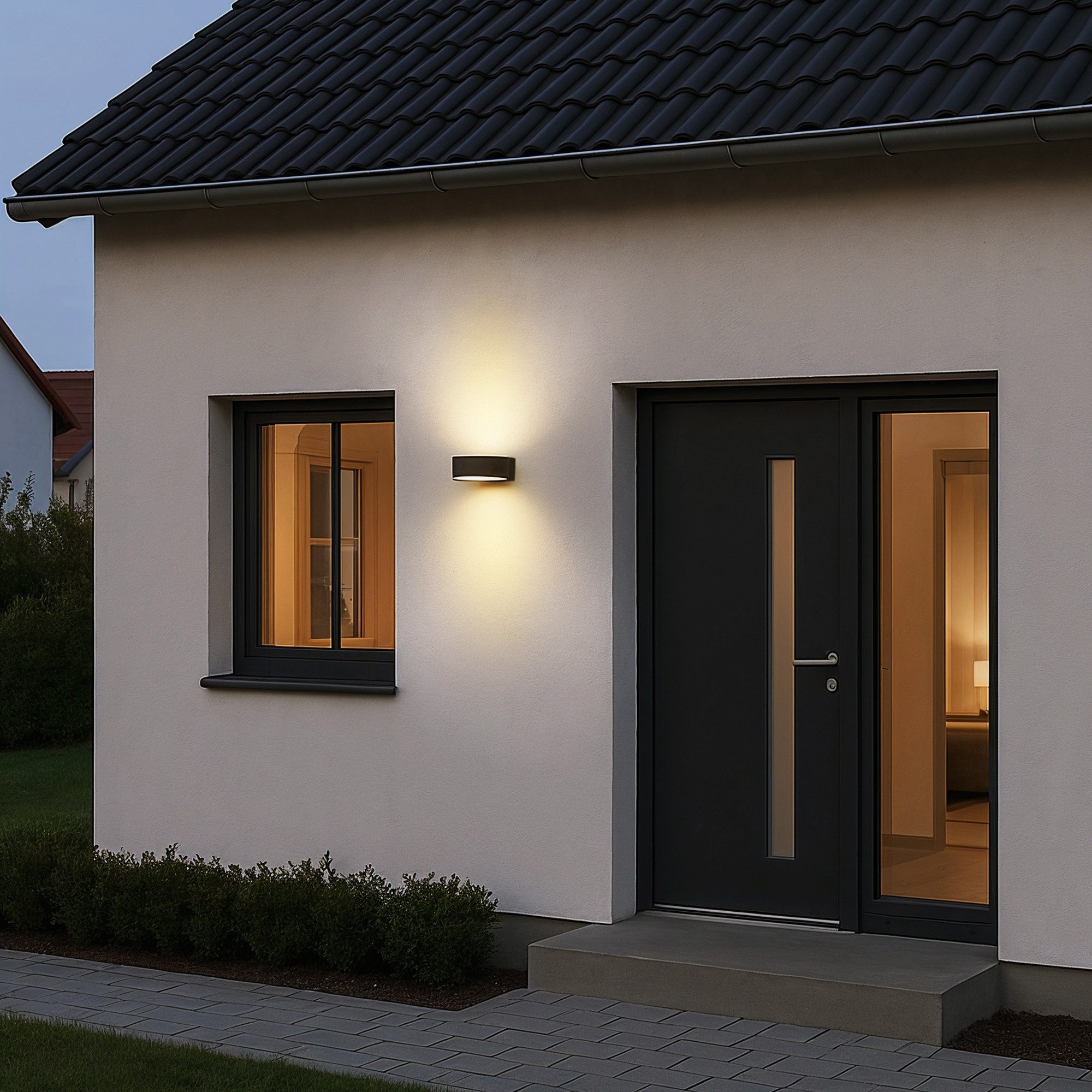 SSC-LUXon LED Außen-Wandleuchte LIMO Wandlampe außen Up & Down IP54 grau mi günstig online kaufen