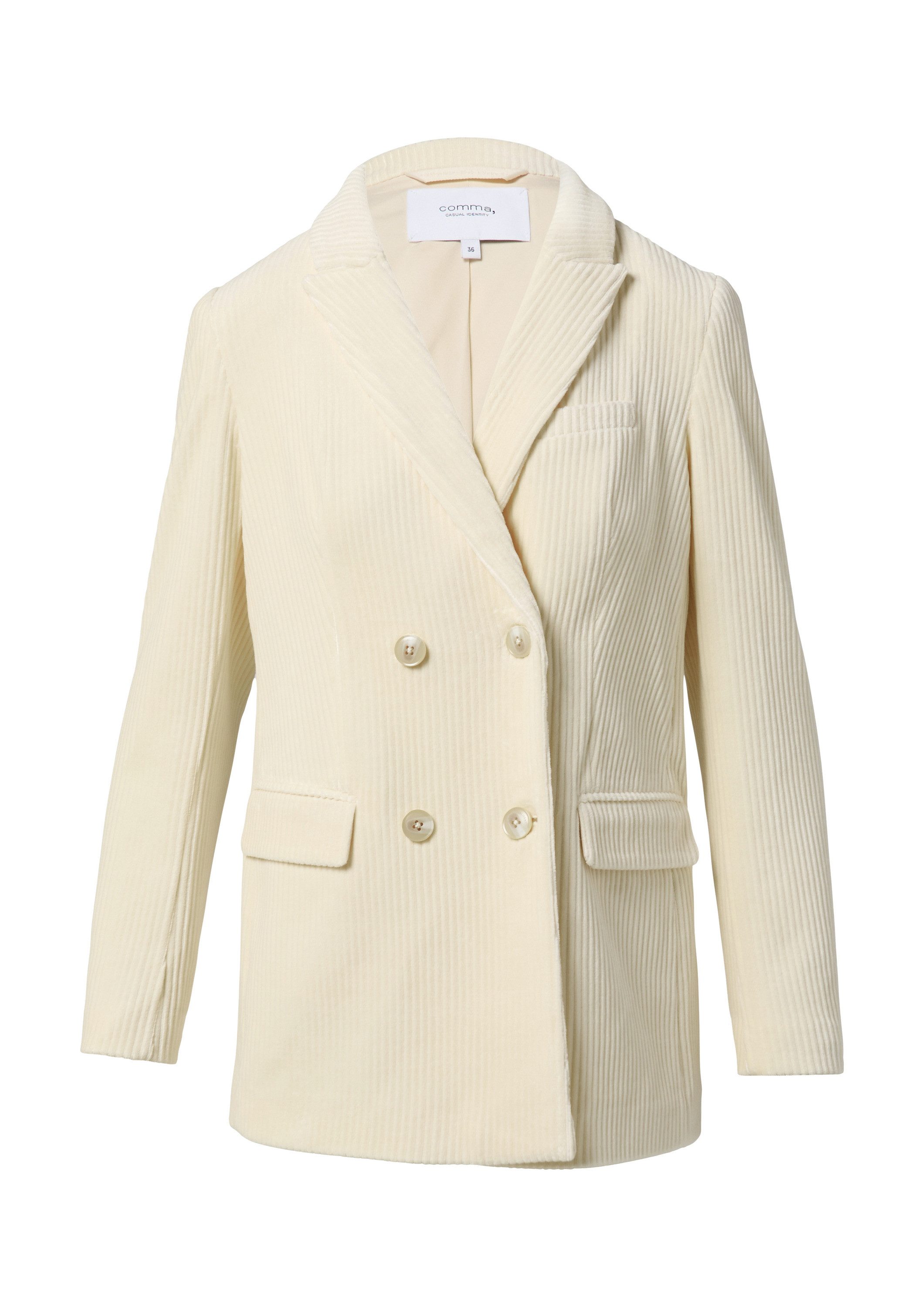 comma Jackenblazer Indoor-Blazer Doppelreihiger Cord-Blazer